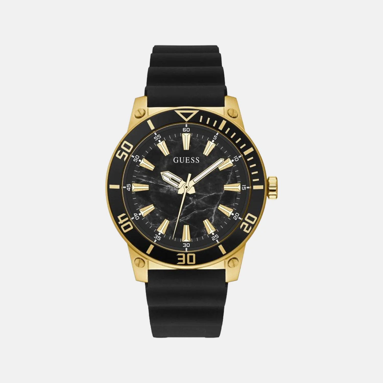 Men Quartz Black Dial Analog Silicone Watch GW0420G2