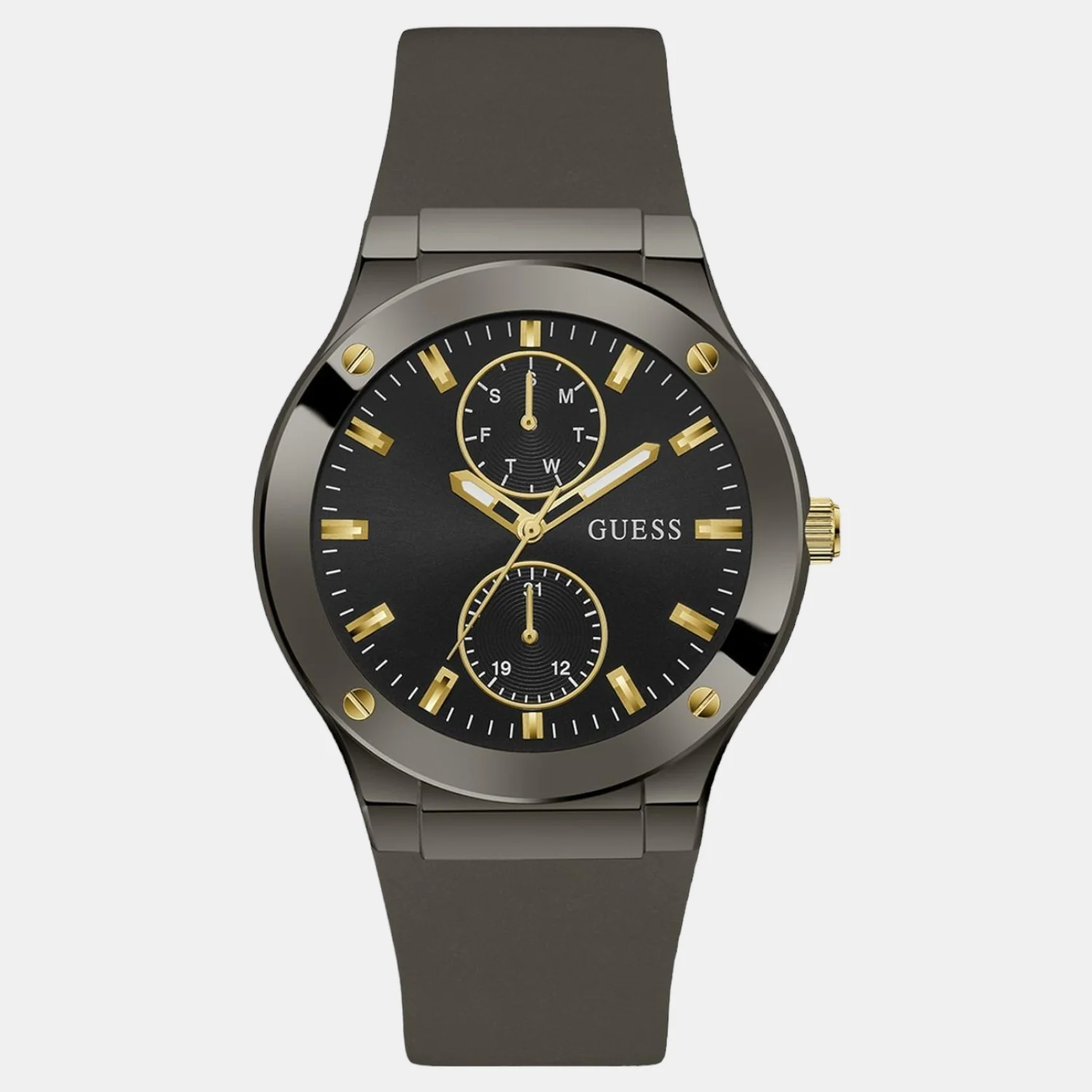 Men Quartz Black Dial Analog Silicone Watch GW0491G1
