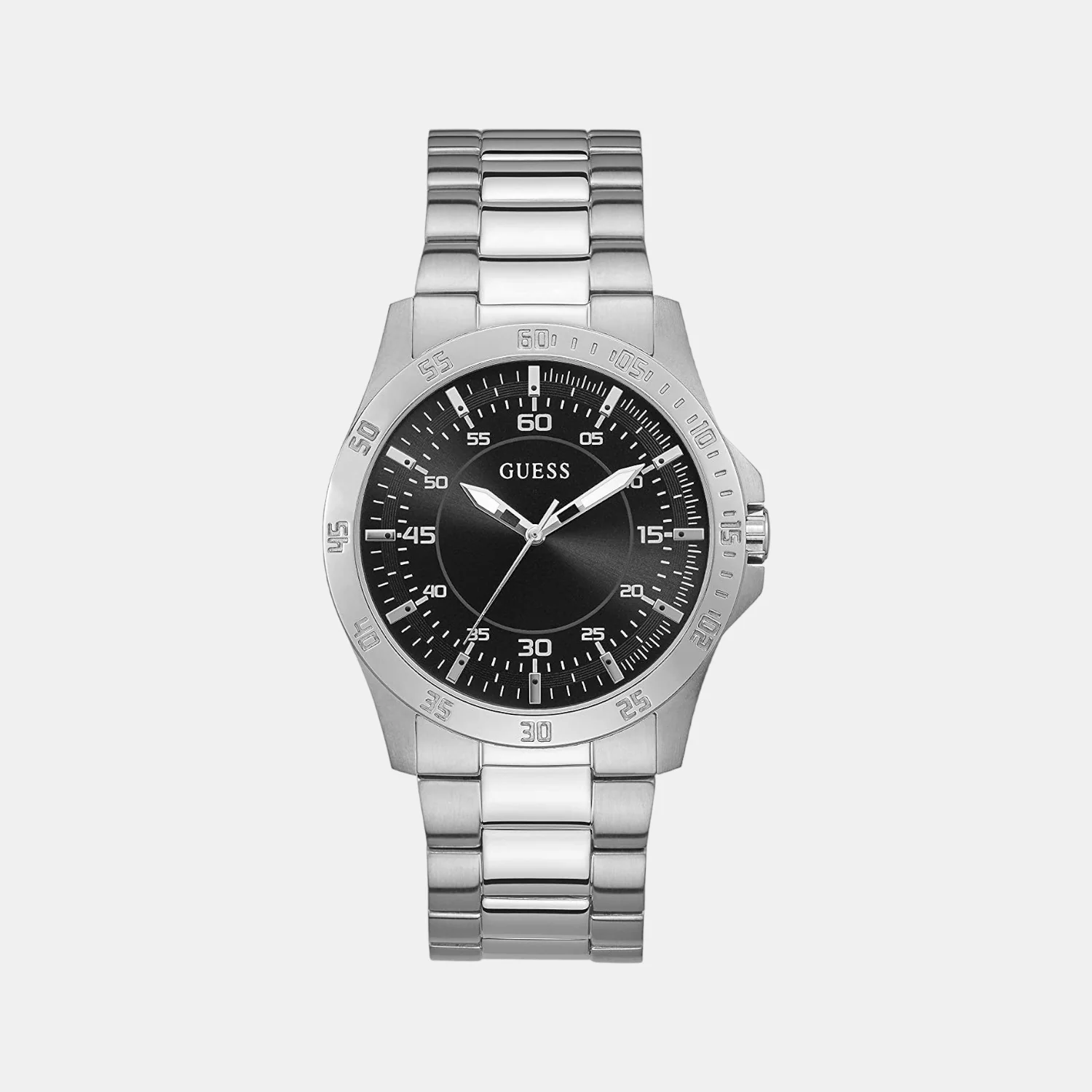 Men Quartz Black Dial Analog Stainless Steel Watch GW0207G1