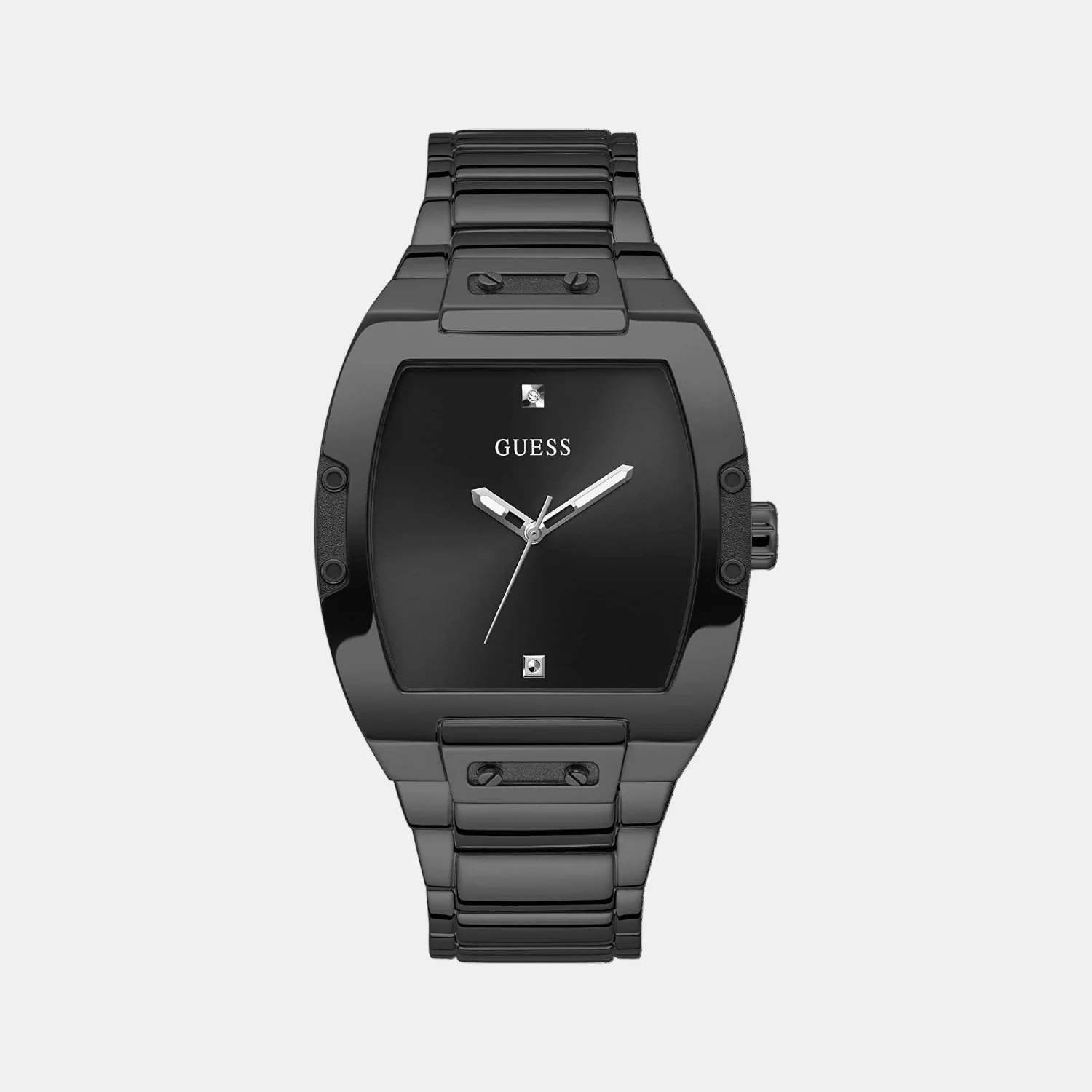 Men Quartz Black Dial Analog Stainless Steel Watch GW0387G3