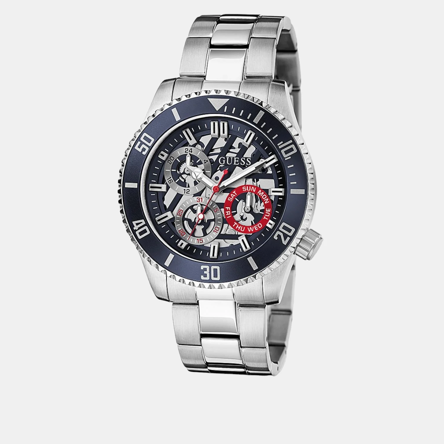 Men Quartz Black Dial Analog Stainless Steel Watch GW0488G1 - Image 2