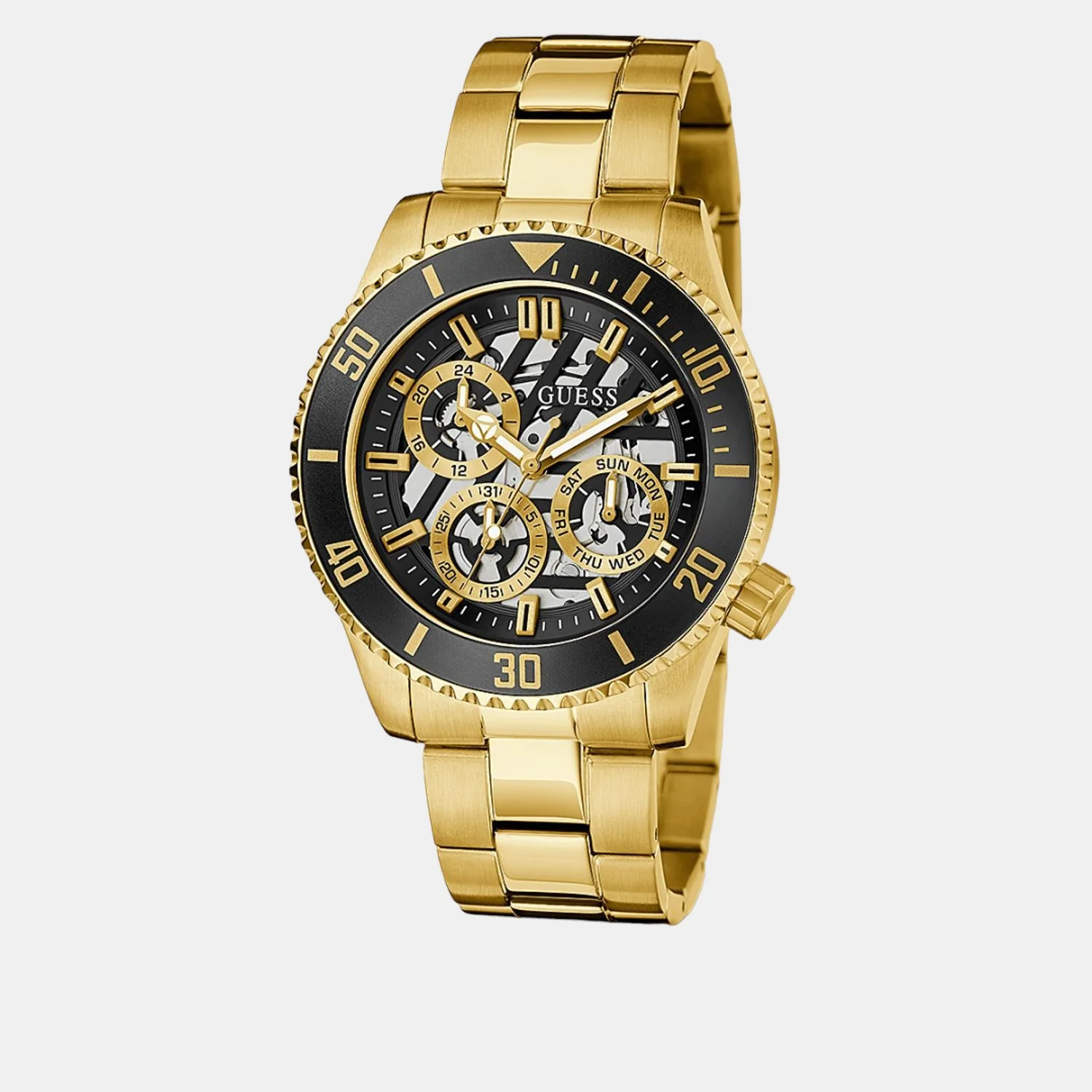 Men Quartz Black Dial Analog Stainless Steel Watch GW0488G2 - Image 2