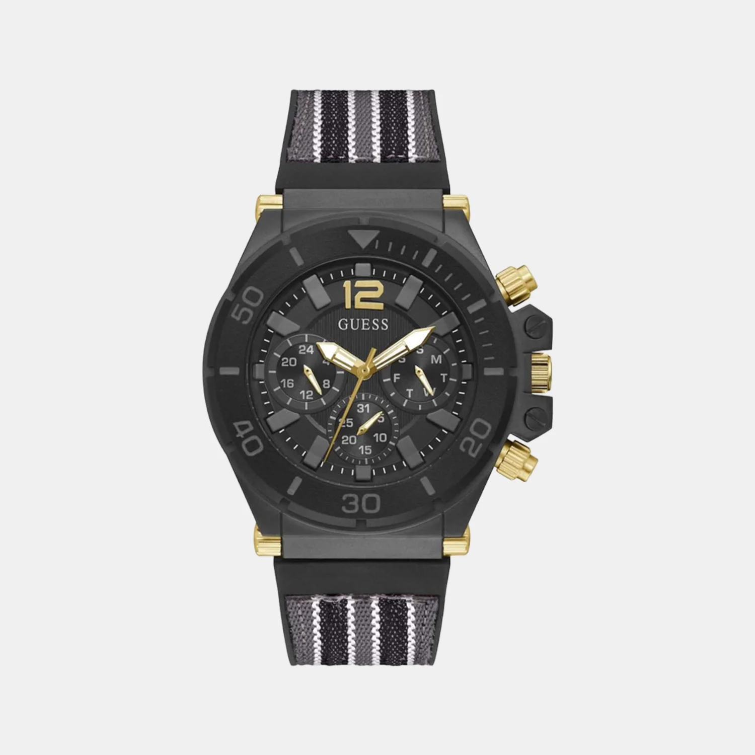 Men Quartz Black Dial Chronograph Nylon Watch GW0415G3