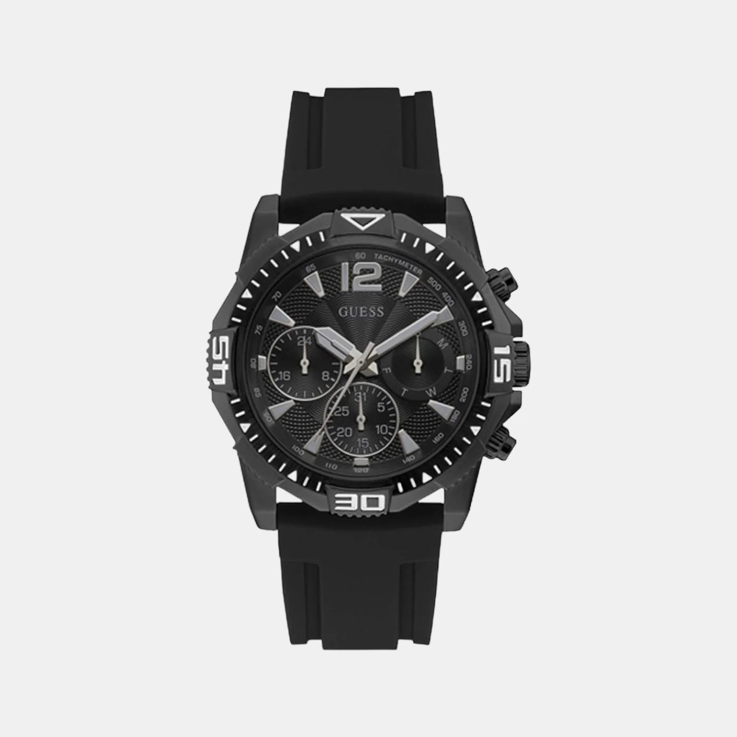 Men Quartz Black Dial Chronograph Silicone Watch GW0211G3