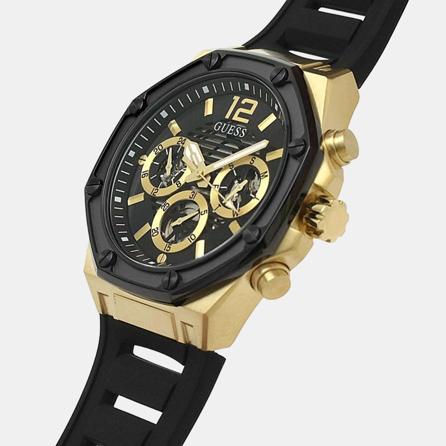 Men Quartz Black Dial Chronograph Silicone Watch GW0263G1 - Image 6