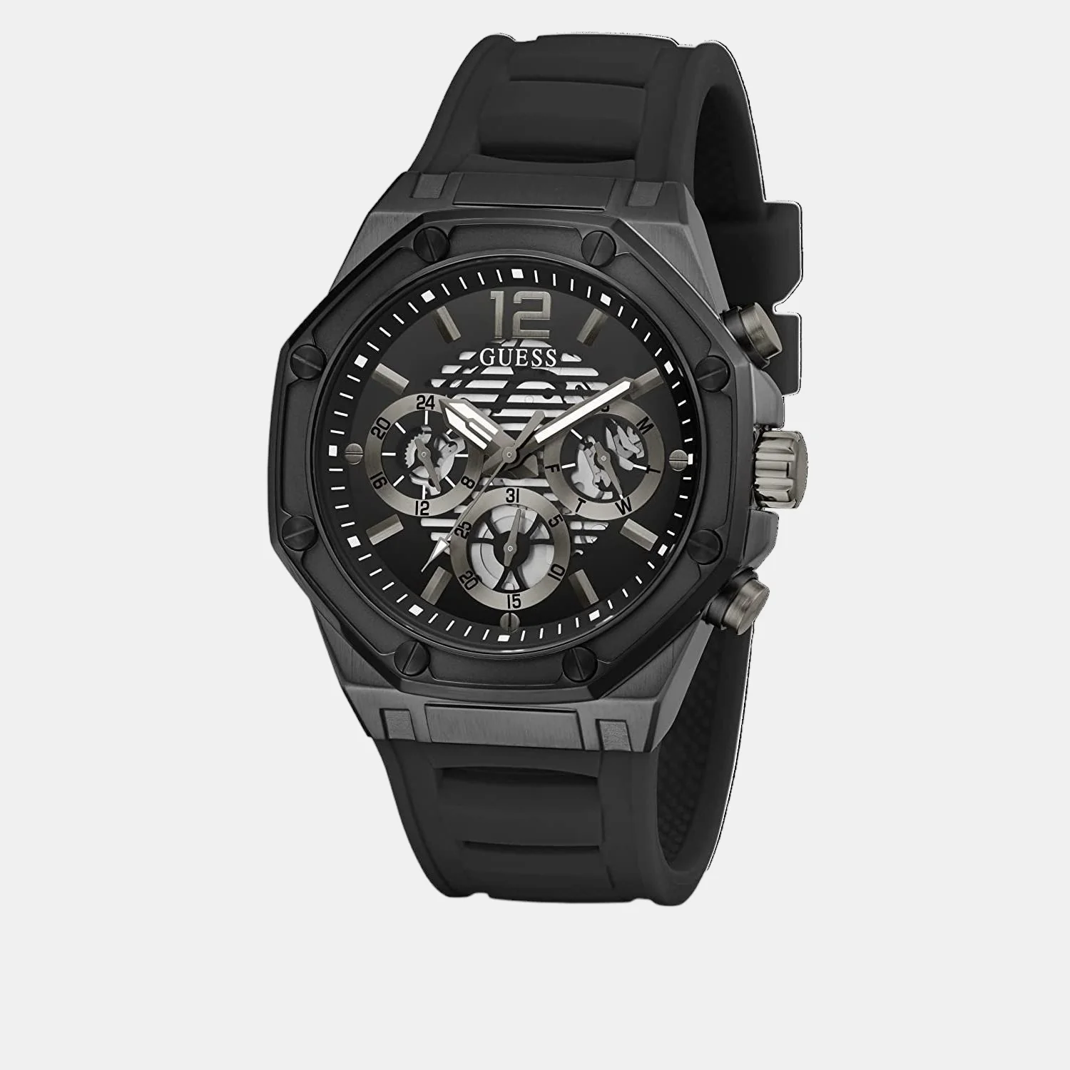Men Quartz Black Dial Chronograph Silicone Watch GW0263G4 - Image 2