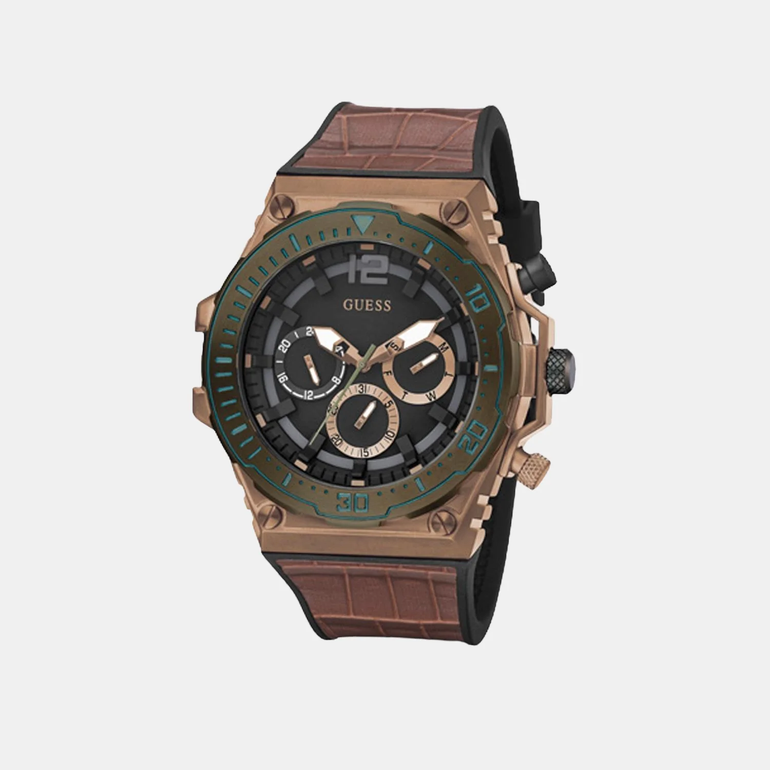 Men Quartz Black Dial Chronograph Silicone Watch GW0326G2 - Image 5
