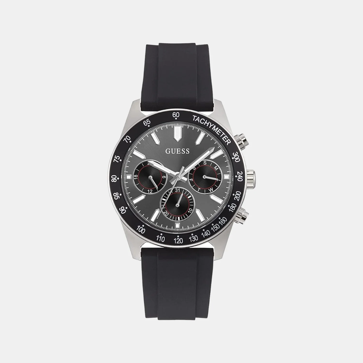 Men Quartz Black Dial Chronograph Silicone Watch GW0332G1