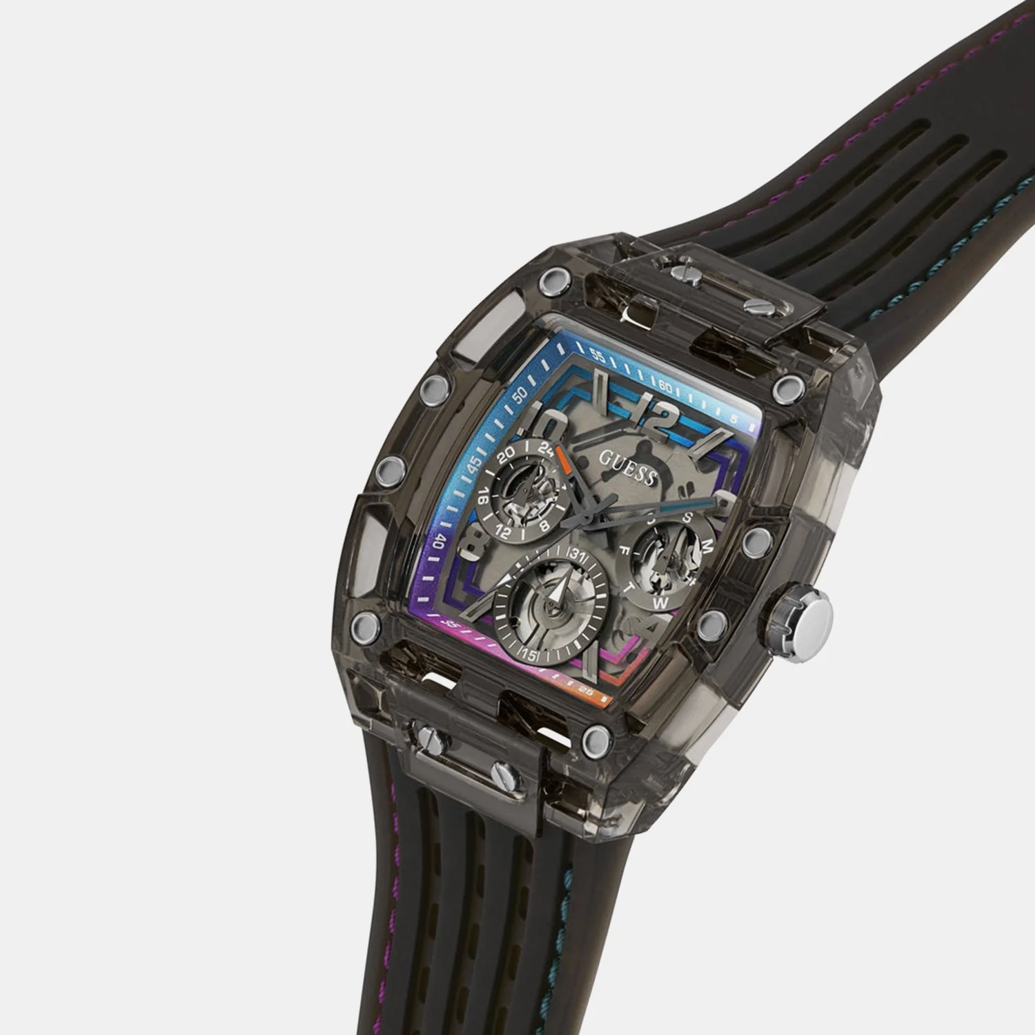 Men Quartz Black Dial Multi-function Silicone Watch GW0499G14 - Image 2