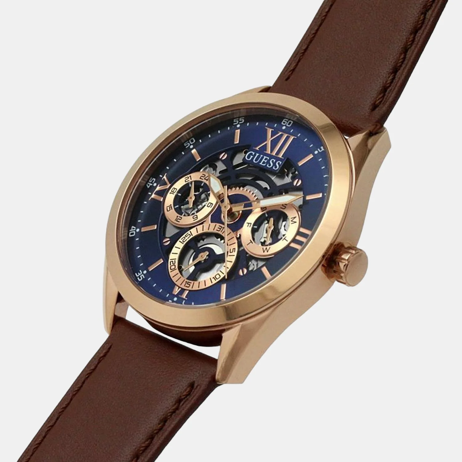Men Quartz Blue Dial Analog Leather Watch GW0389G3 - Image 8
