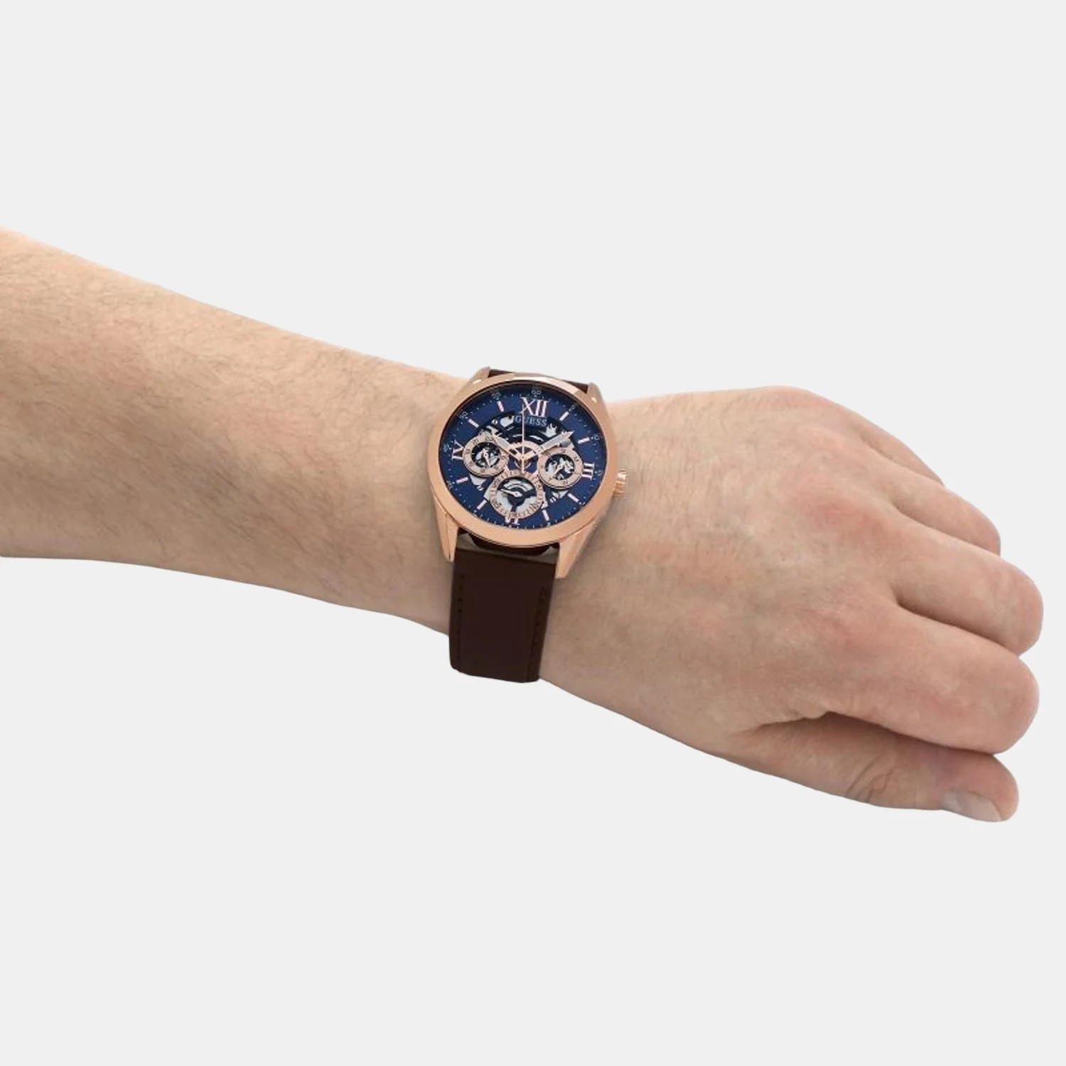 Men Quartz Blue Dial Analog Leather Watch GW0389G3 - Image 9