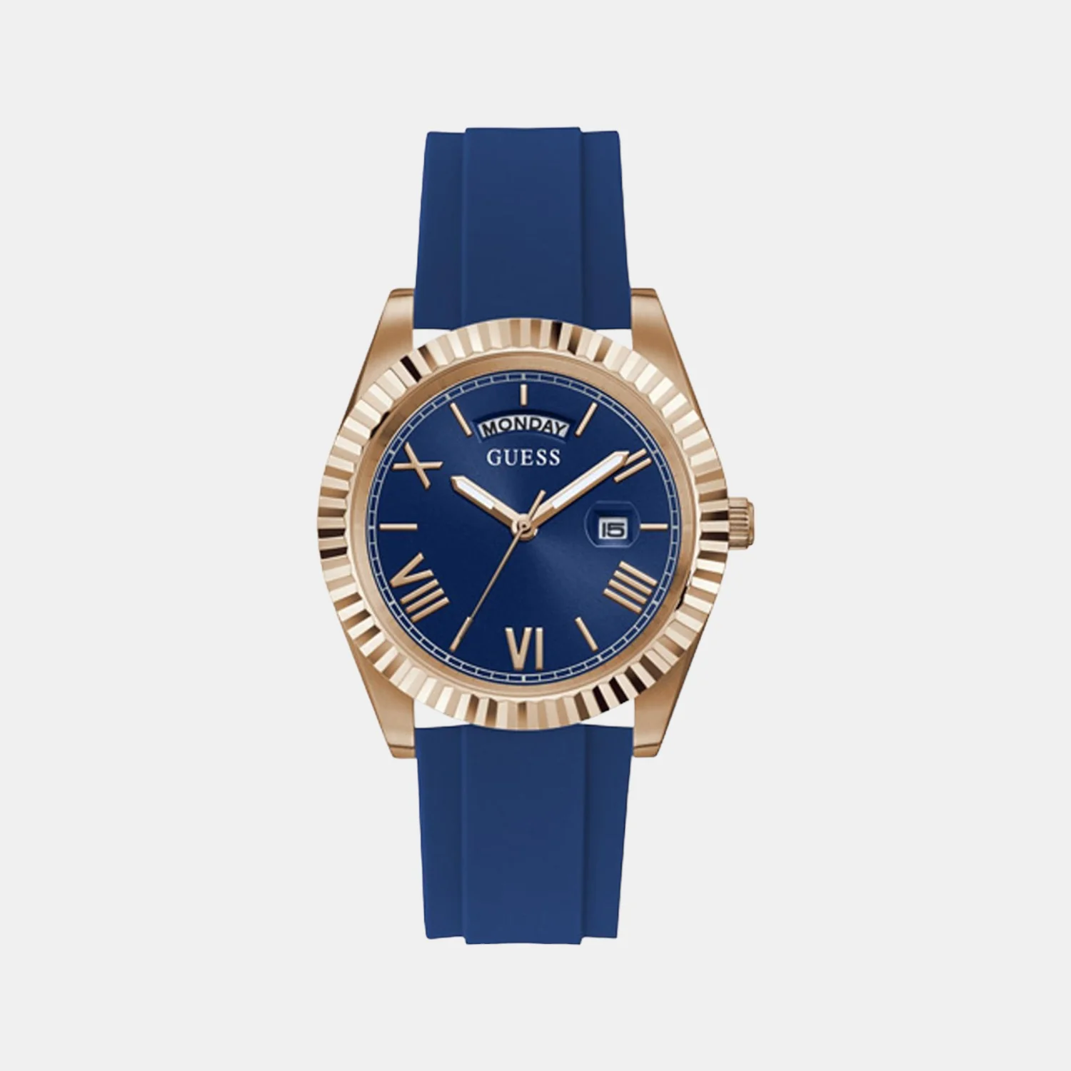 Men Quartz Blue Dial Analog Silicone Watch GW0335G2