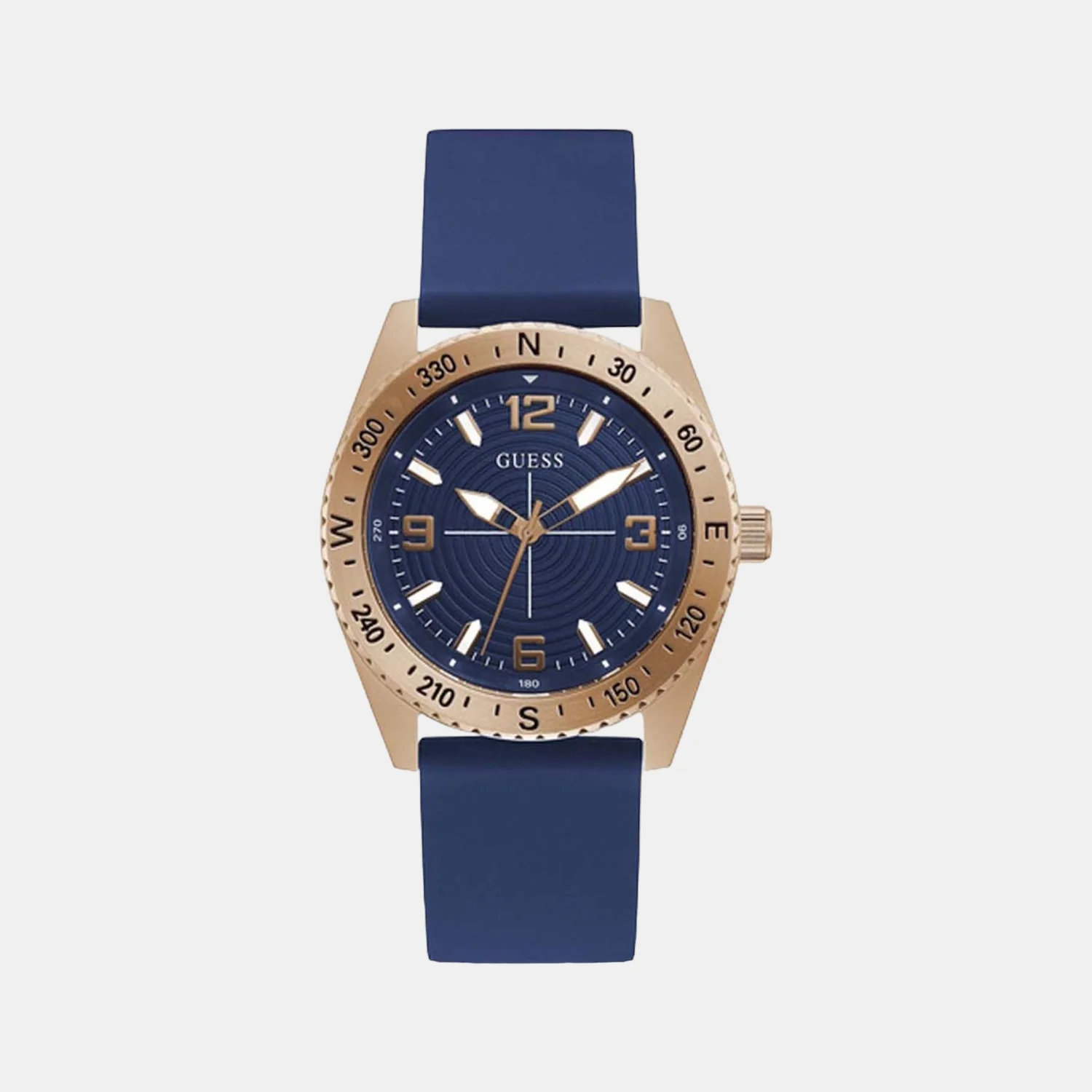 Men Quartz Blue Dial Analog Silicone Watch GW0361G1