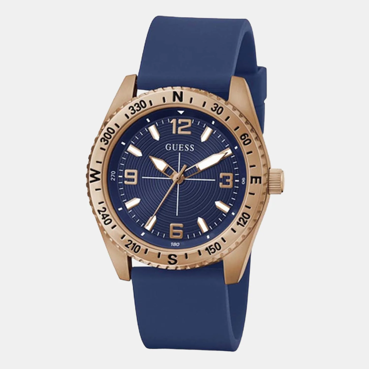 Men Quartz Blue Dial Analog Silicone Watch GW0361G1 - Image 2