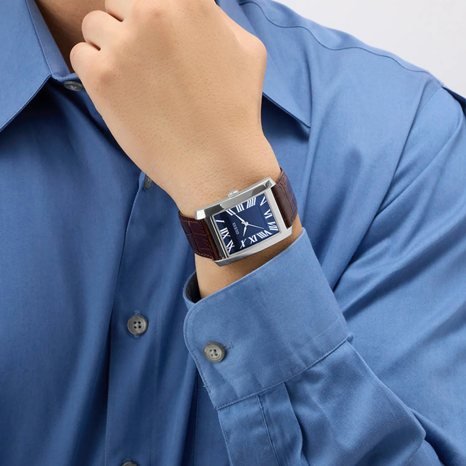 Men Quartz Blue Dial Analog Stainless Steel Watch GW1003G2 - Image 2