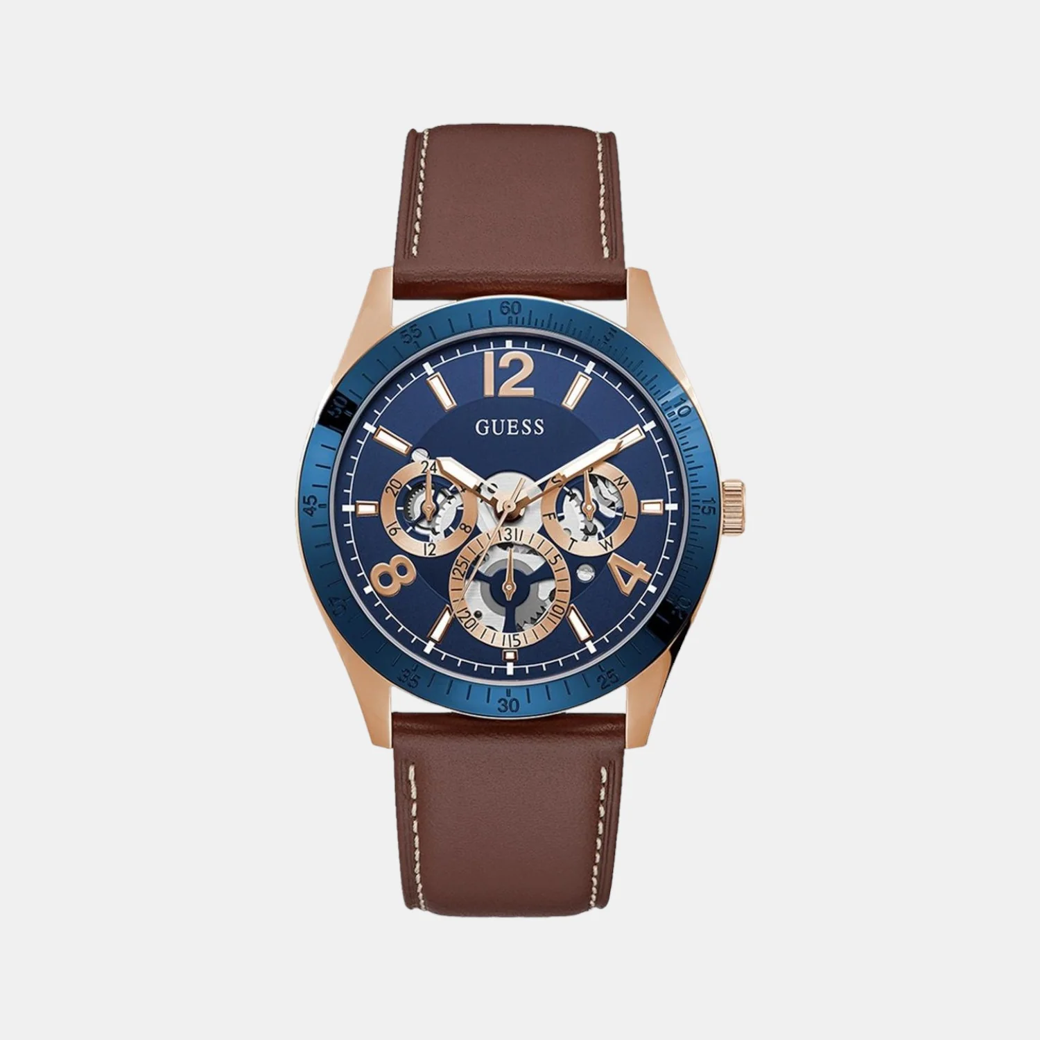 Men Quartz Blue Dial Chronograph Leather Watch GW0216G1