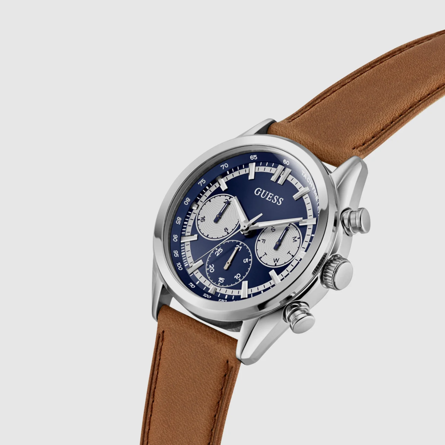 Men Quartz Blue Dial Chronograph Leather Watch GW0972G1 - Image 2