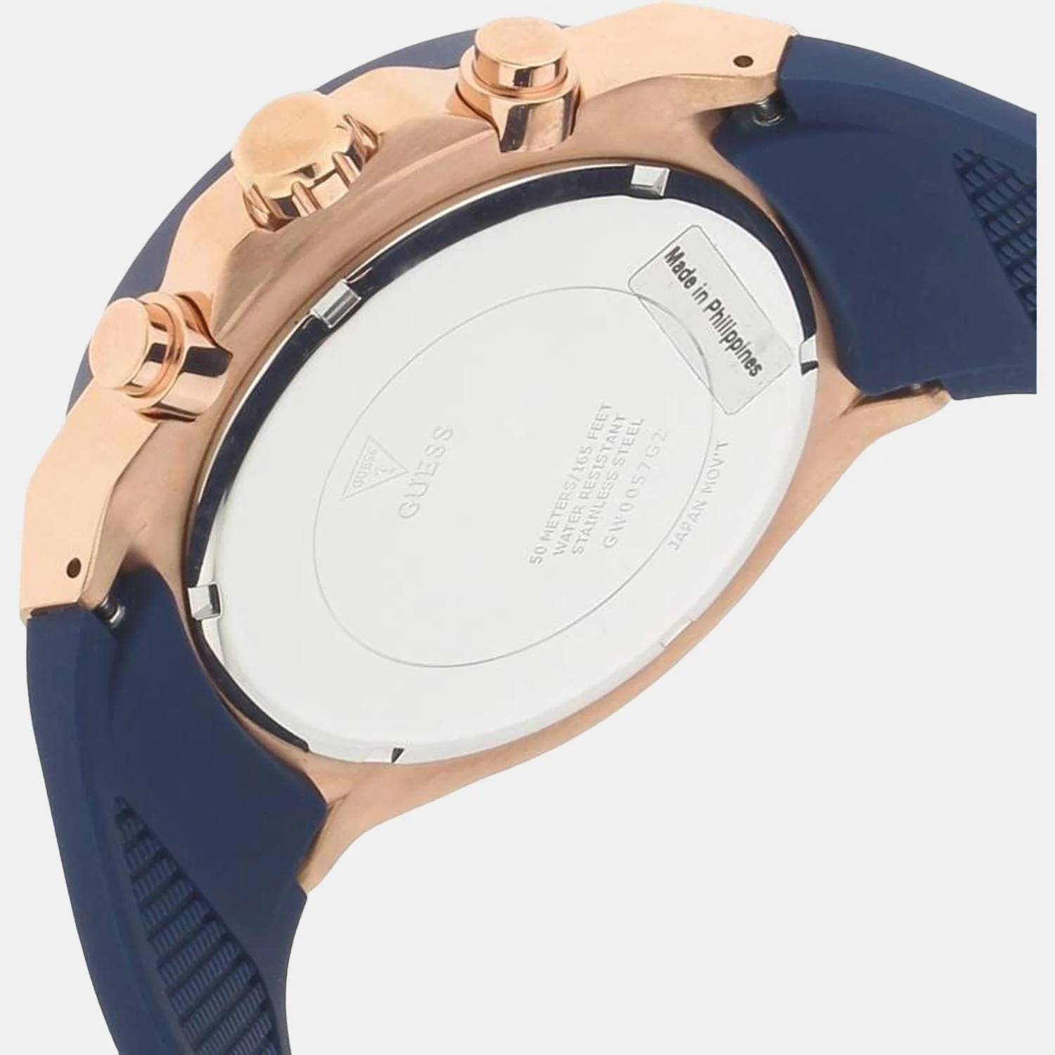 Men Quartz Blue Dial Chronograph Silicone Watch GW0057G2 - Image 3