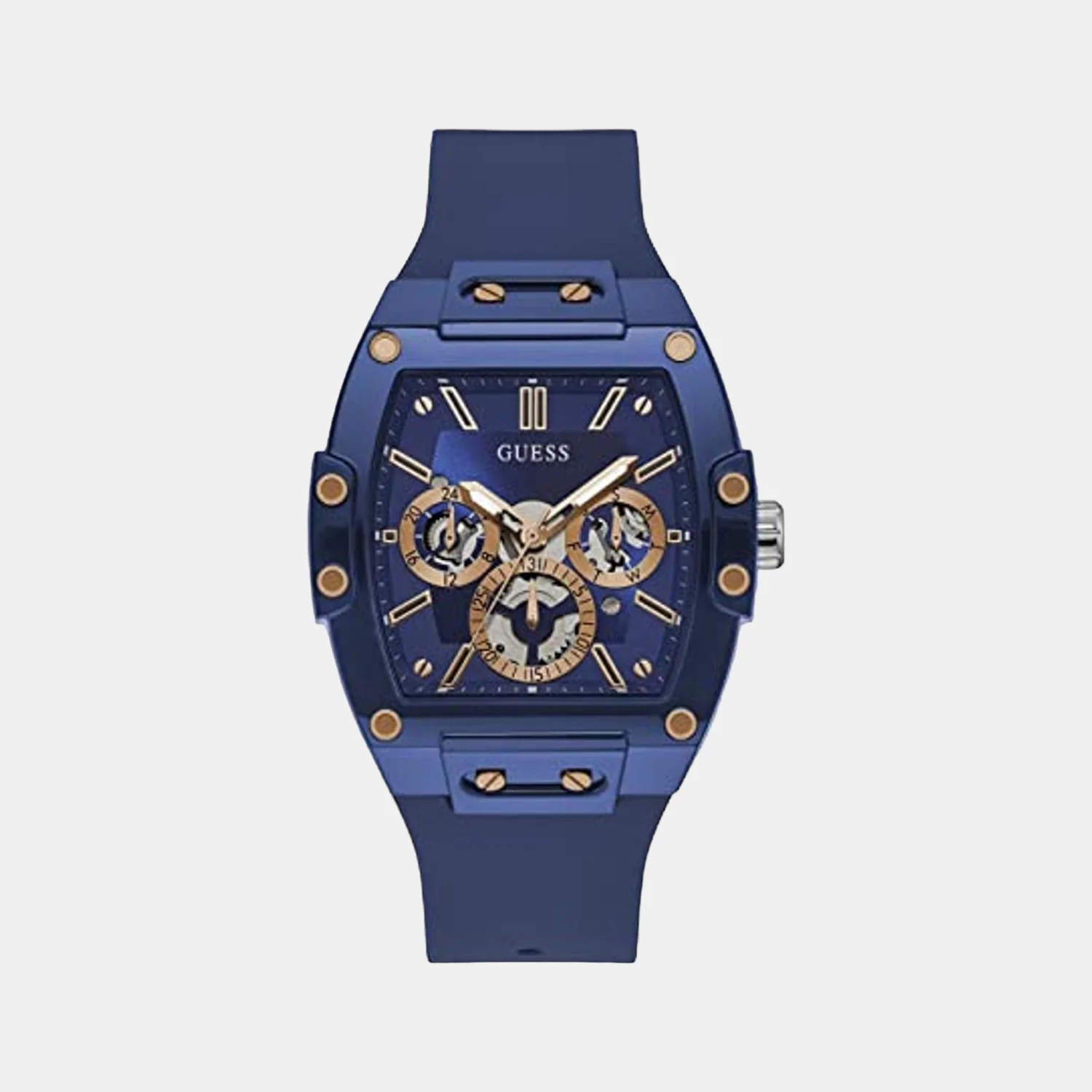 Men Quartz Blue Dial Chronograph Silicone Watch GW0203G7