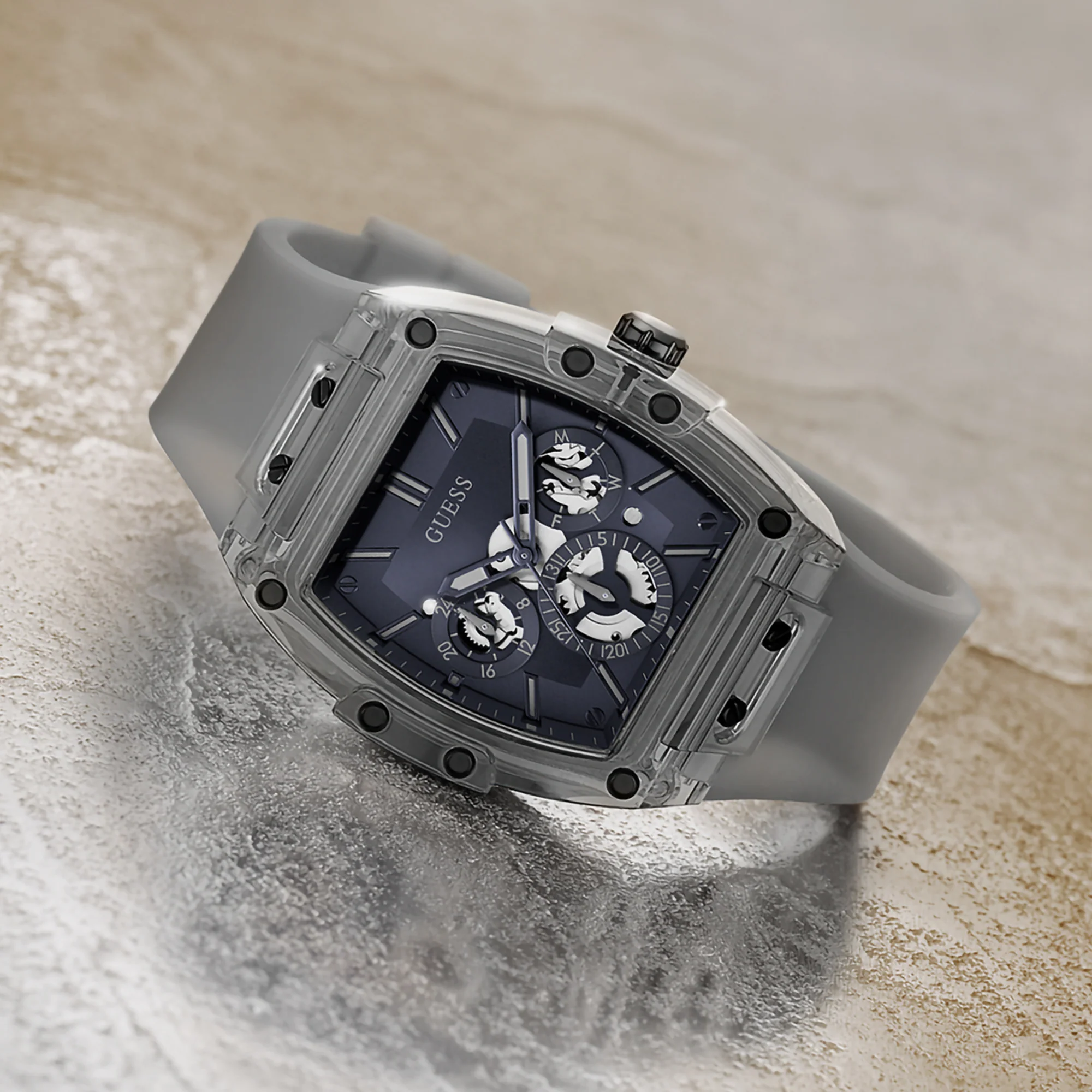 Men Quartz Blue Dial Chronograph Silicone Watch GW0203G9 - Image 5