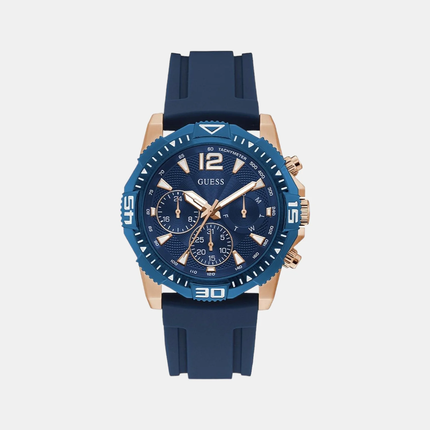 Men Quartz Blue Dial Chronograph Silicone Watch GW0211G4