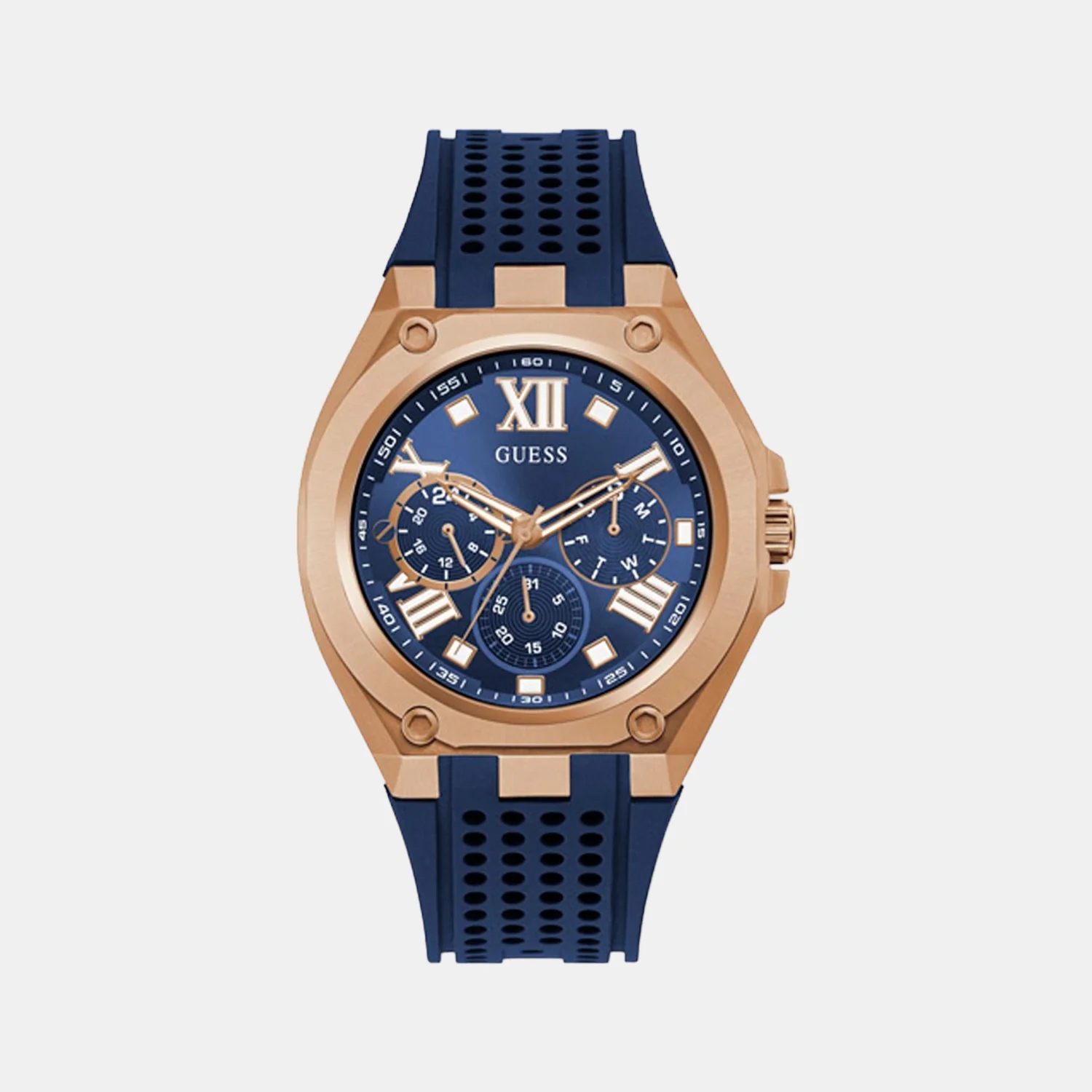 Men Quartz Blue Dial Chronograph Silicone Watch GW0363G2