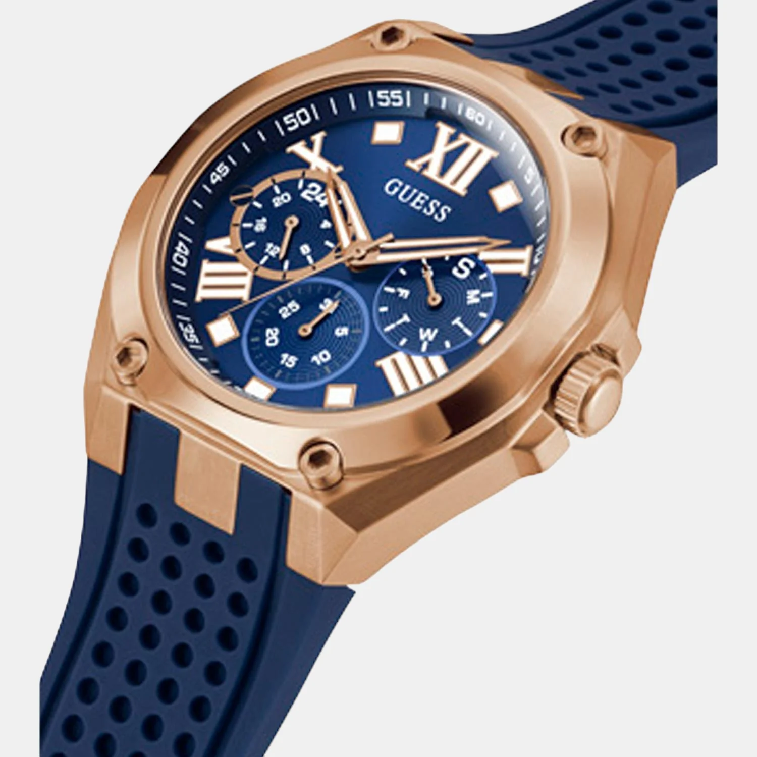 Men Quartz Blue Dial Chronograph Silicone Watch GW0363G2 - Image 5