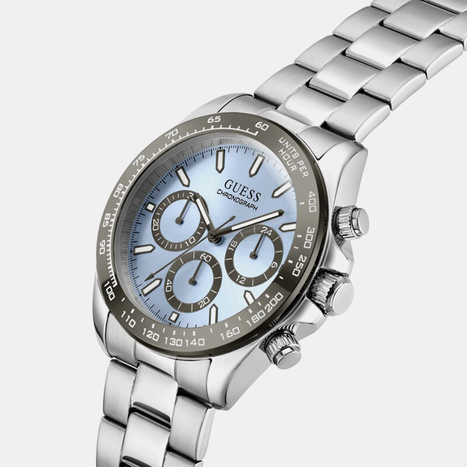 Men Quartz Blue Dial Chronograph Stainless Steel Watch GW1058G1 - Image 2