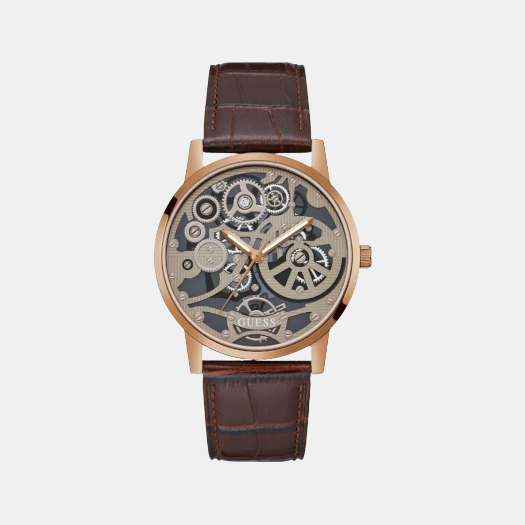 Men Quartz Brown Dial Analog Leather Watch GW0570G2