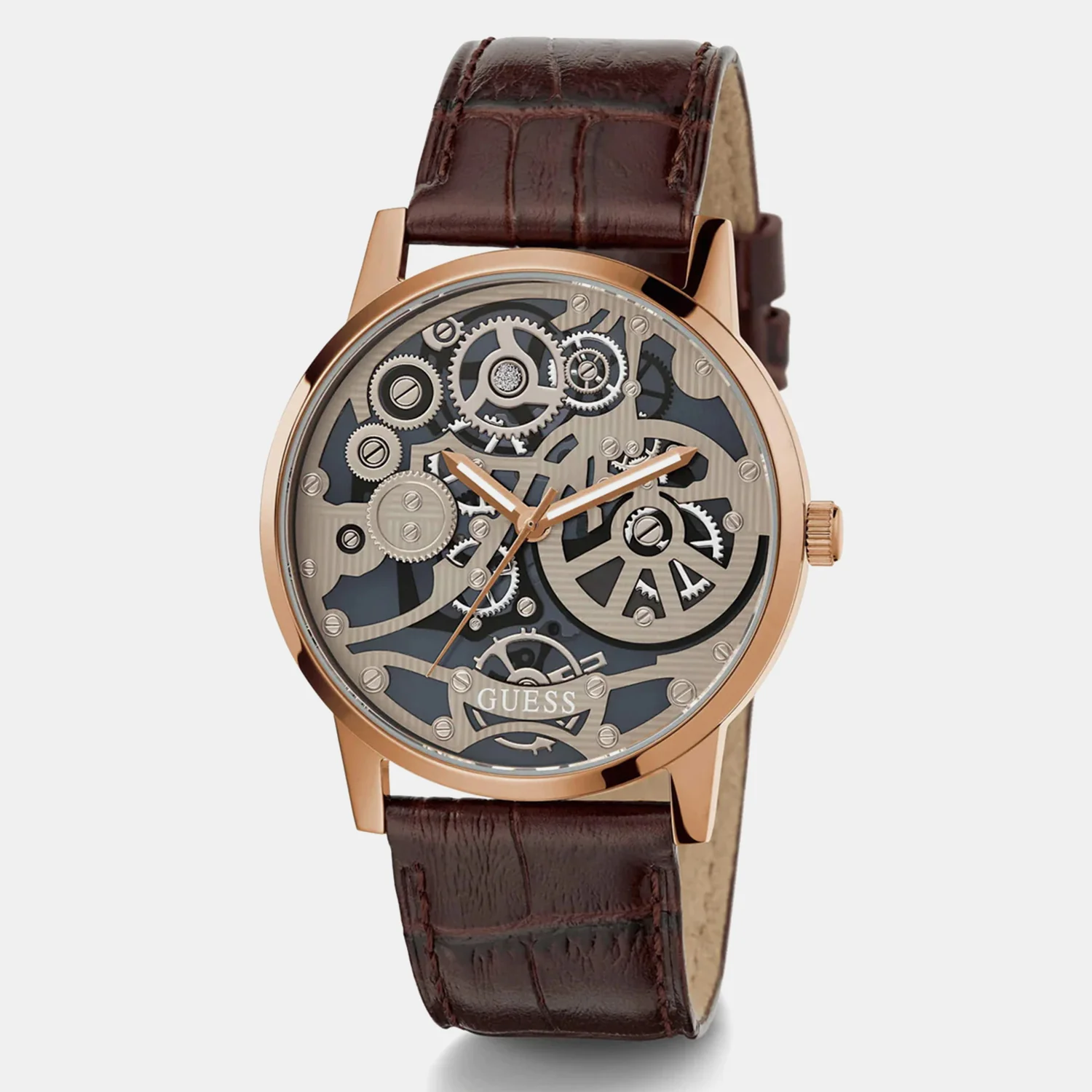 Men Quartz Brown Dial Analog Leather Watch GW0570G2 - Image 3