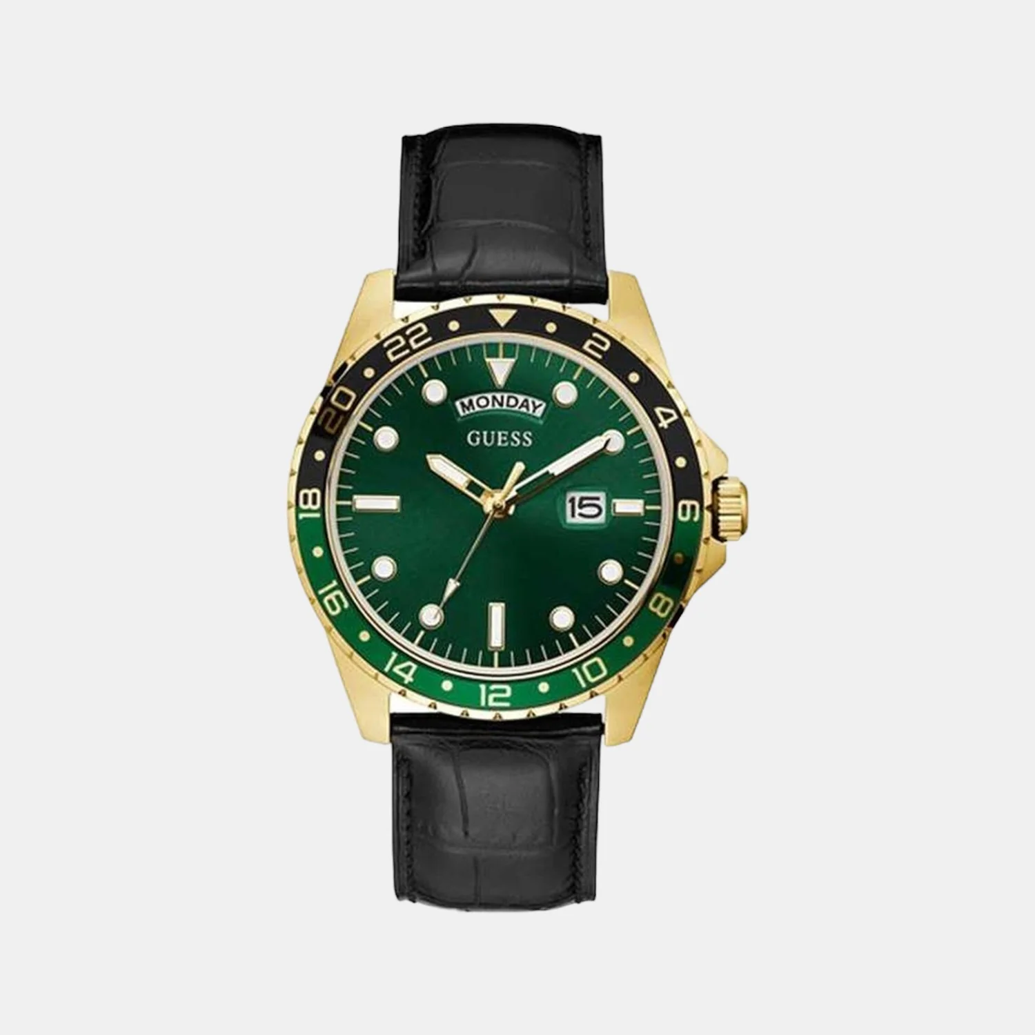 Men Quartz Green Dial Analog Leather Watch GW0221G1