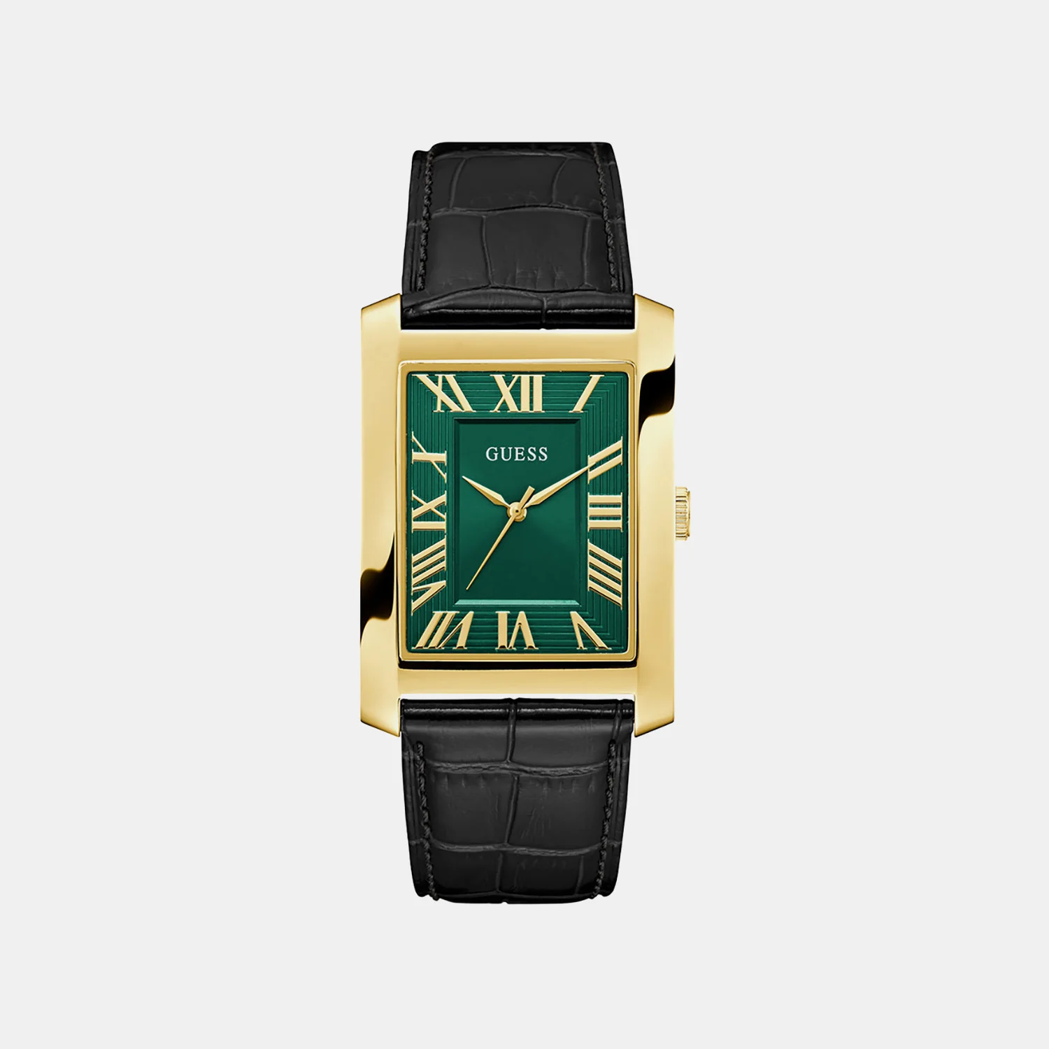 Men Quartz Green Dial Analog Leather Watch GW1003G3