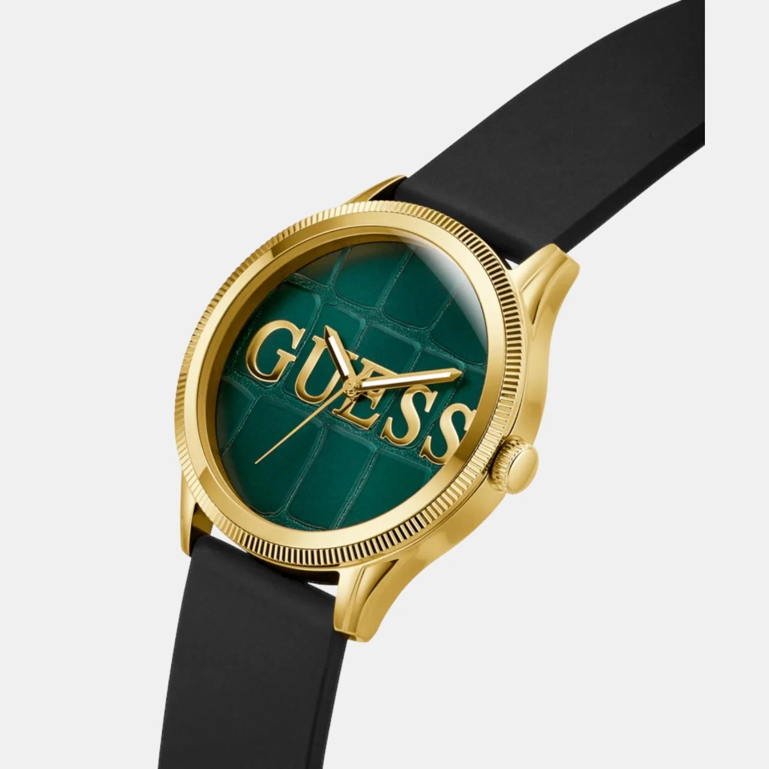 Men Quartz Green Dial Analog Silicone Watch GW0887G2 - Image 3