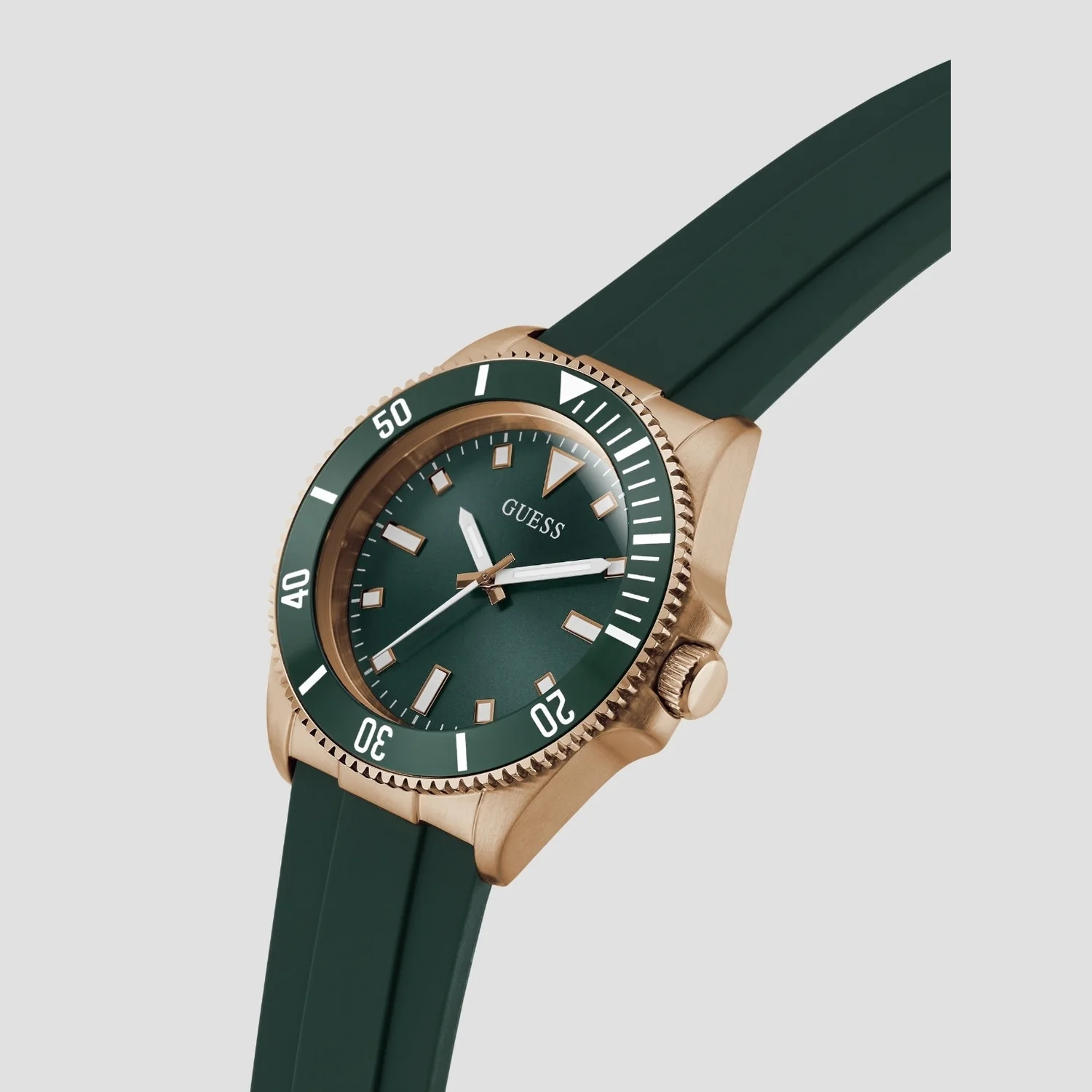 Men Quartz Green Dial Analog Silicone Watch GW0969G5 - Image 4