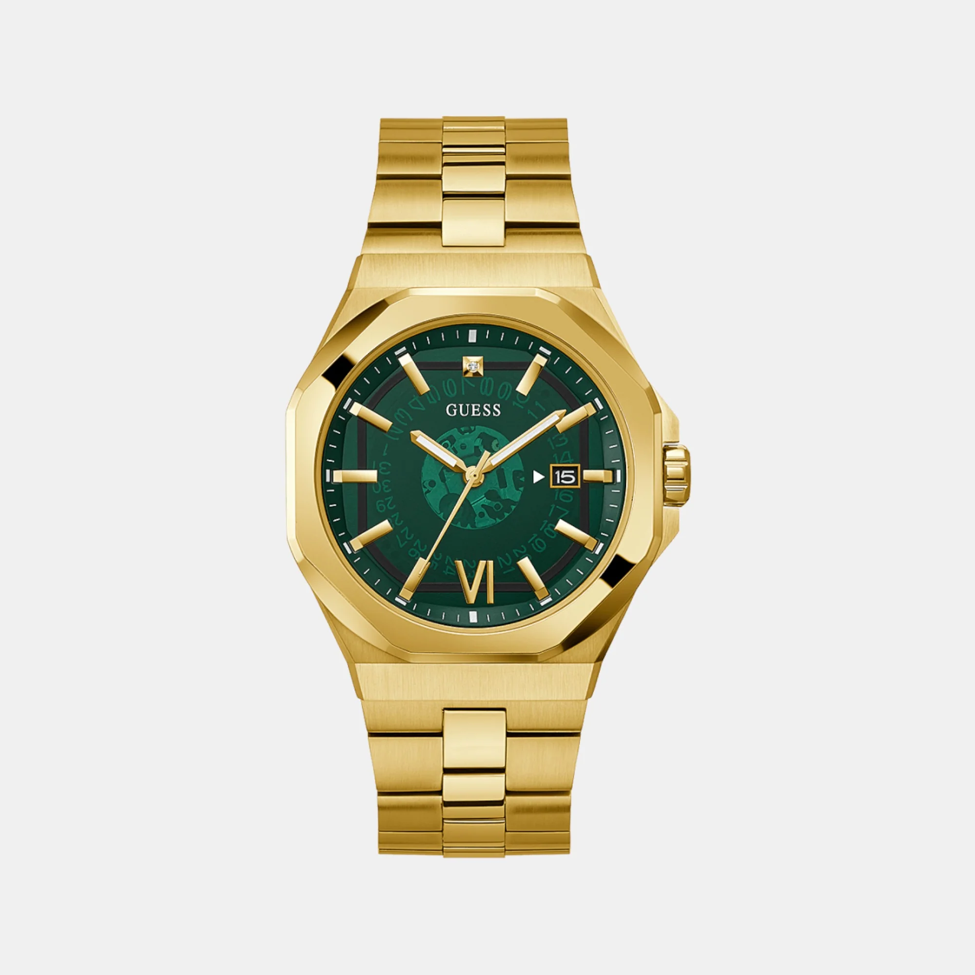 Men Quartz Green Dial Analog Stainless Steel Watch GW0573G2