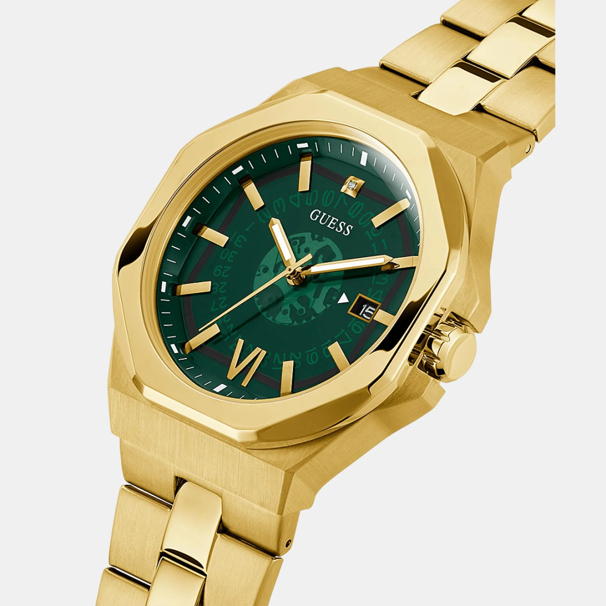 Men Quartz Green Dial Analog Stainless Steel Watch GW0573G2 - Image 3