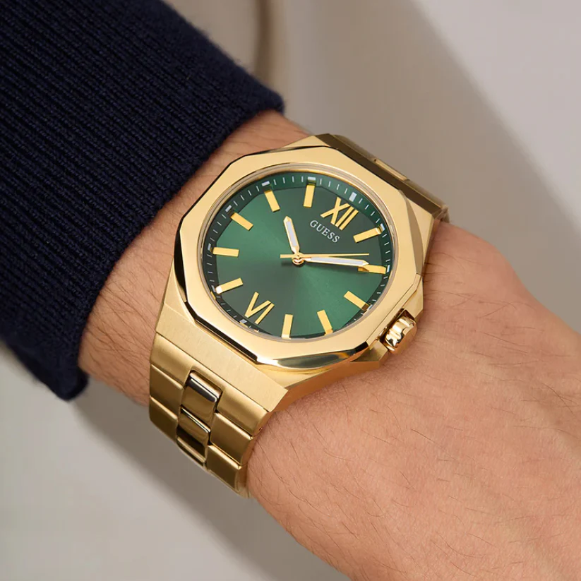 Men Quartz Green Dial Analog Stainless Steel Watch GW0849G2 - Image 6