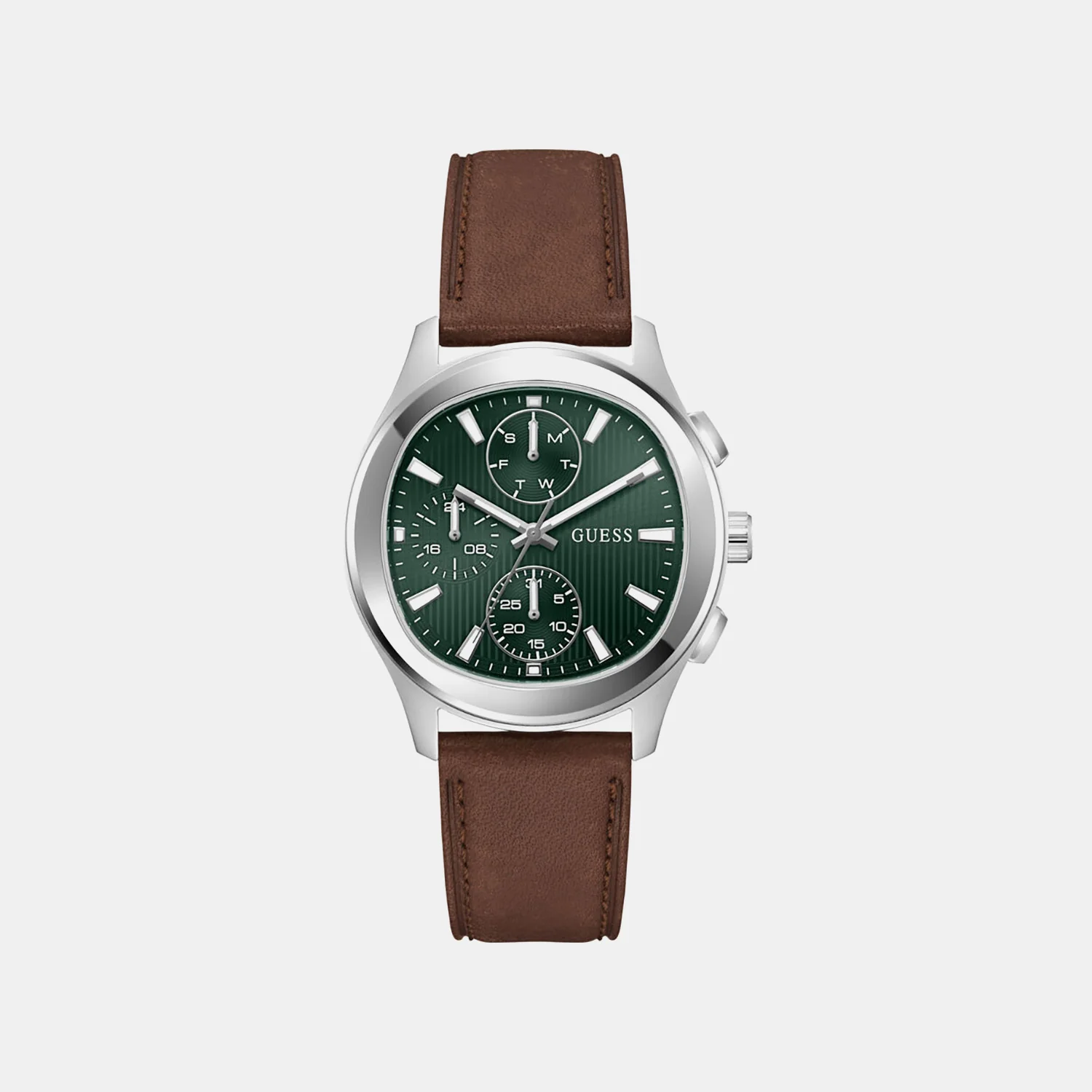 Men Quartz Green Dial Chronograph Leather Watch GW1049G1