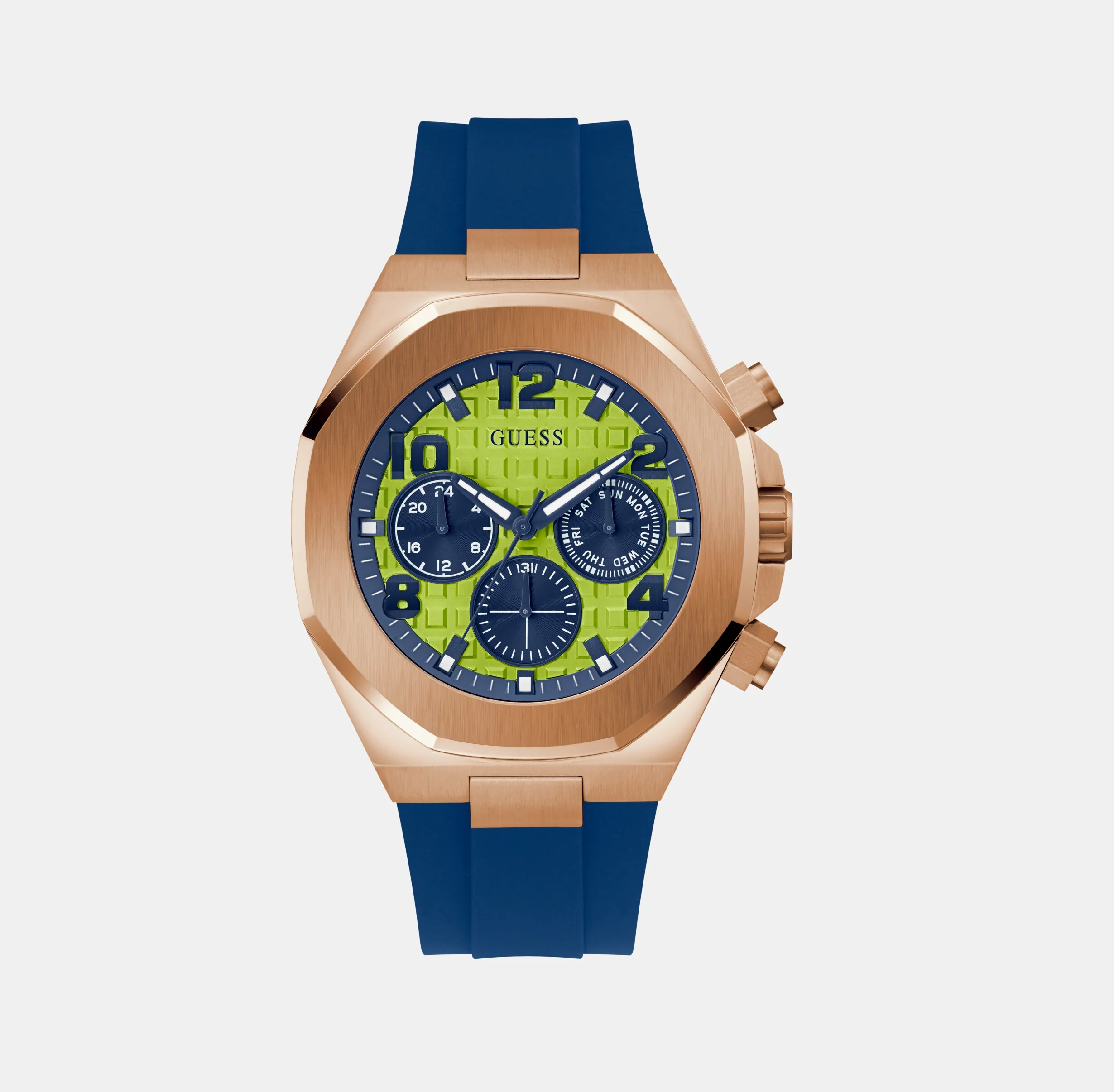 Men Quartz Green Dial Chronograph Silicone Watch GW0583G3