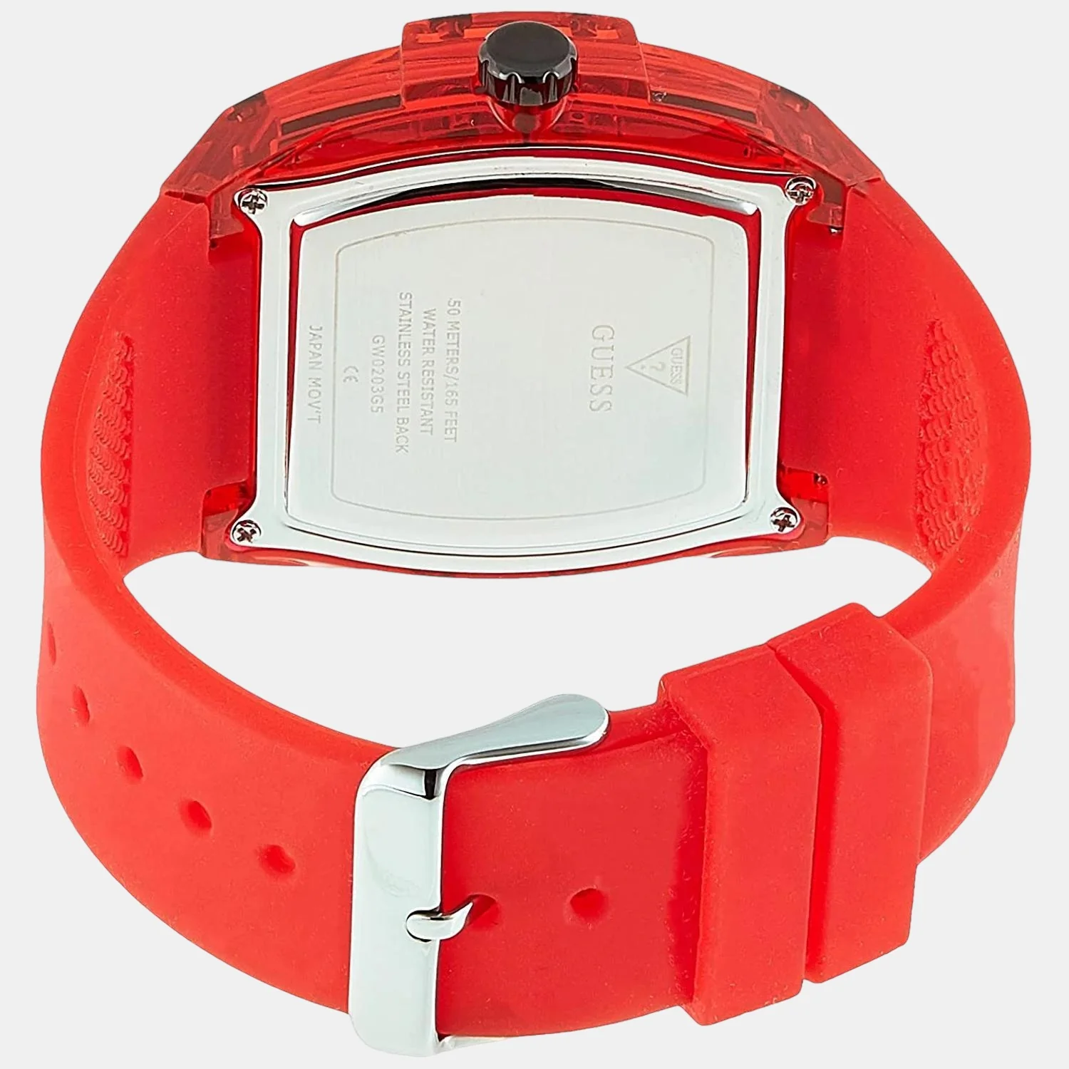 Men Quartz Red Dial Analog Silicone Watch GW0203G5 - Image 2