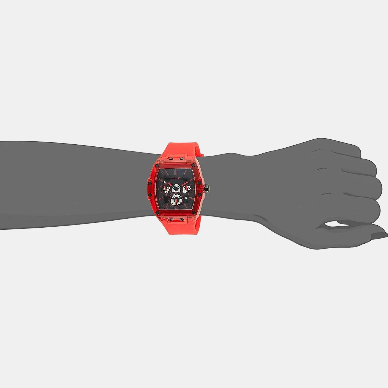 Men Quartz Red Dial Analog Silicone Watch GW0203G5 - Image 4