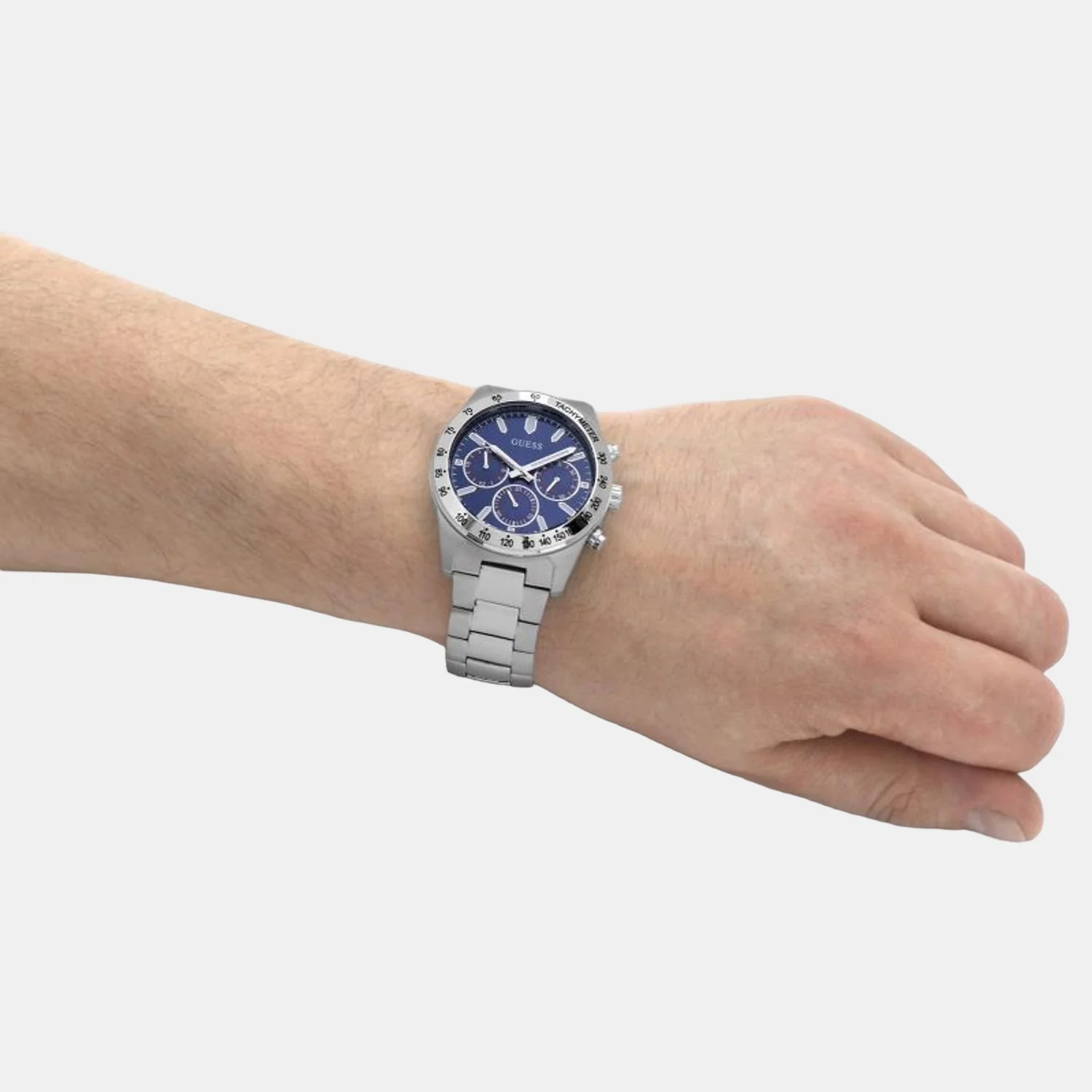 Men Quartz Silver Dial Chronograph Stainless Steel Watch GW0329G1 - Image 6