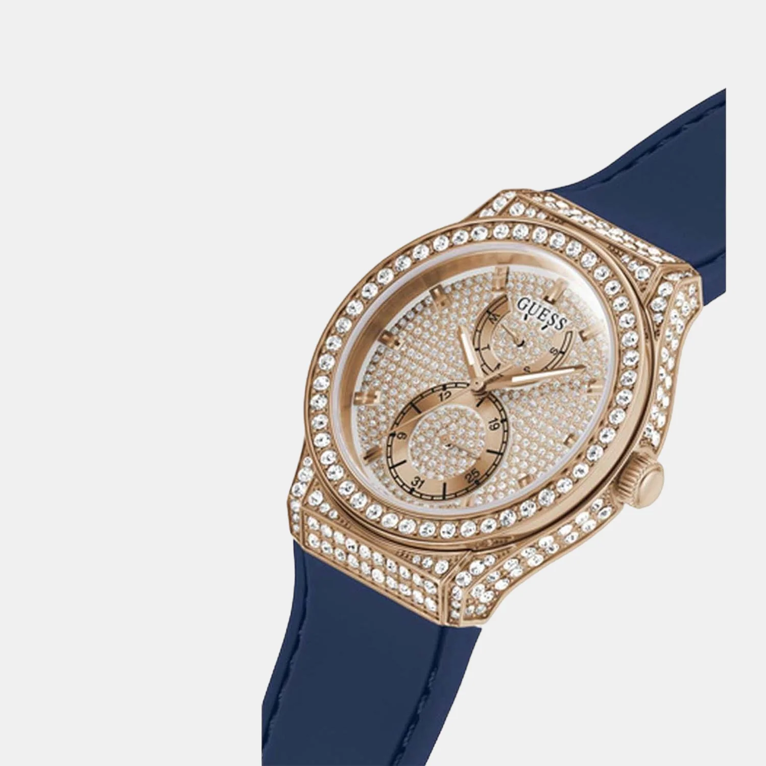 Princess Women Quartz Rose Gold Dial Multi-Function Silicone Watch GW0439L4 - Image 4