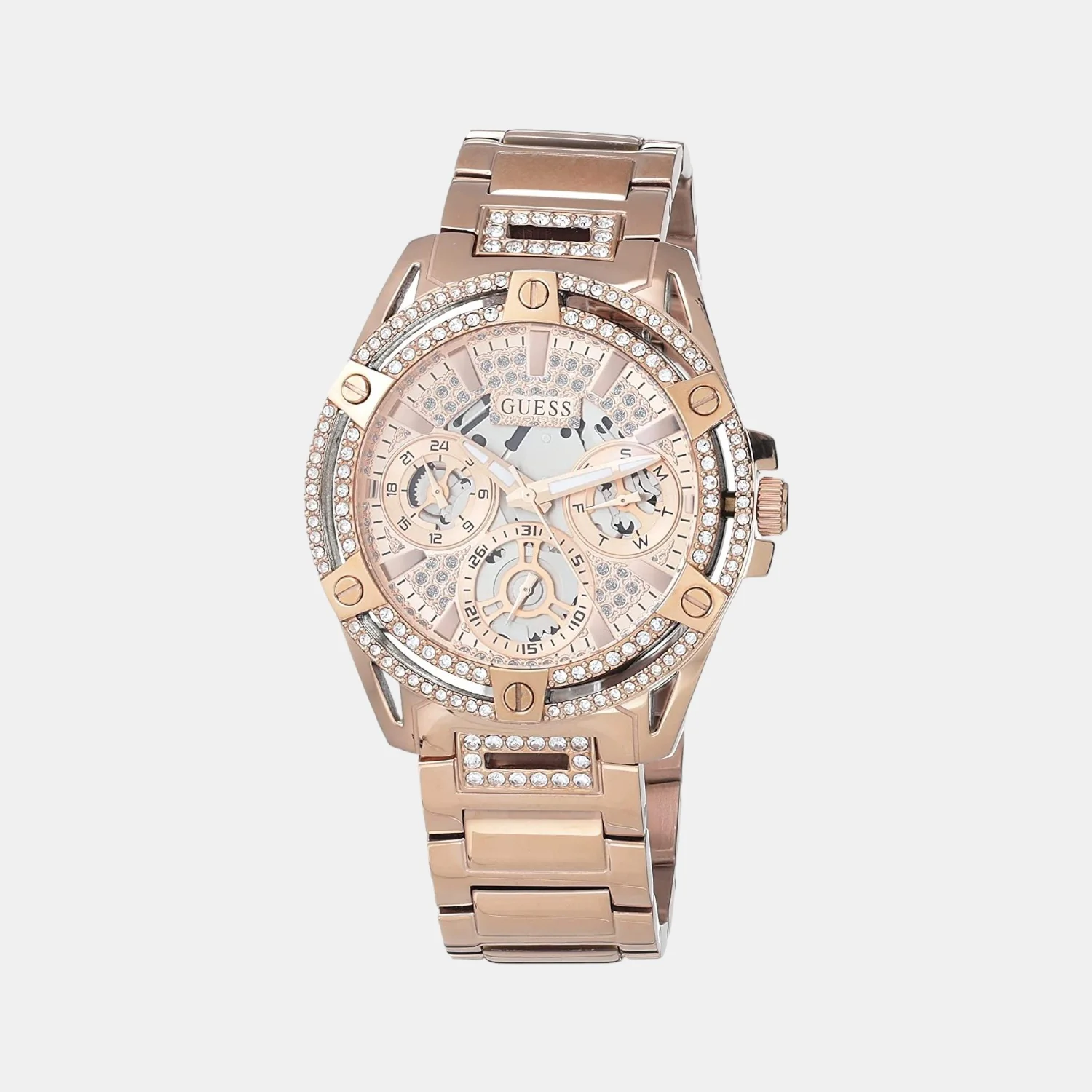 Queen Women Quartz Gold Dial Analog Stainless Steel Watch GW0464L3