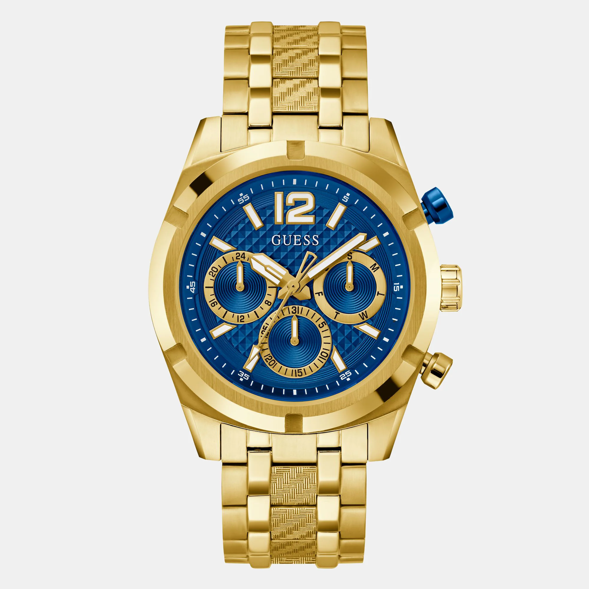 Resistance Men Quartz Blue Dial Multi-Function Stainless Steel Watch GW0714G2