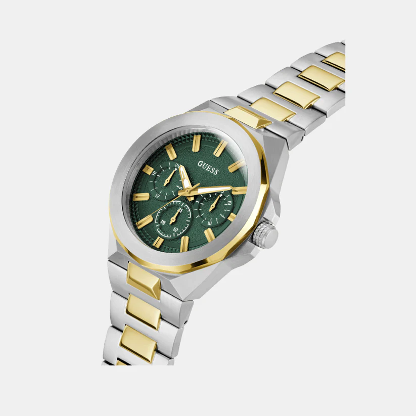 Resistance Men Quartz Green Dial Multi-Function Stainless Steel Watch GW0798G3 - Image 4