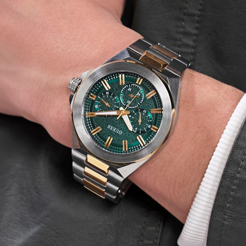Resistance Men Quartz Green Dial Multi-Function Stainless Steel Watch GW0798G3 - Image 7