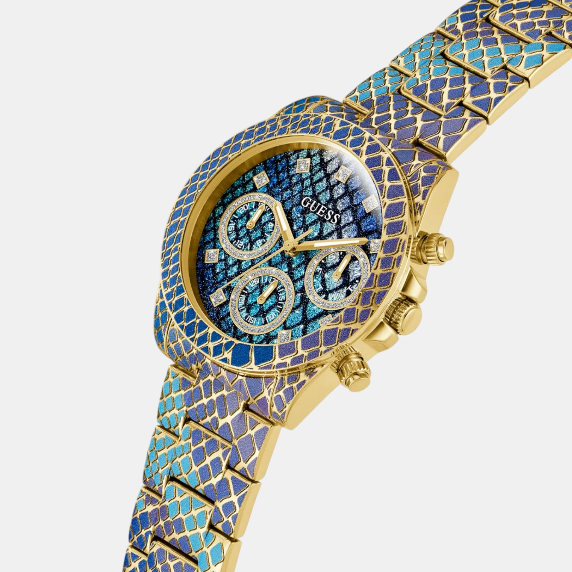 Serpentine Women Quartz Animal Print Dial Chronograph Stainless Steel Watch GW0752L1 - Image 3