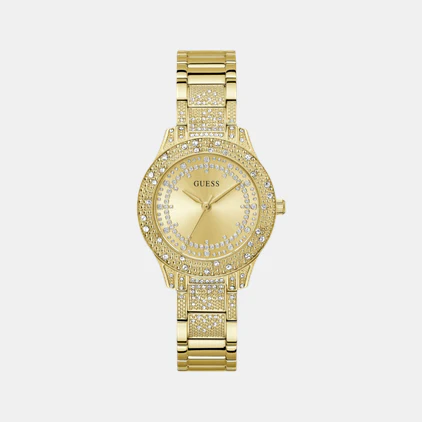 Shooting Star Women Quartz Champagne Dial Analog Stainless Steel Watch GW0746L2