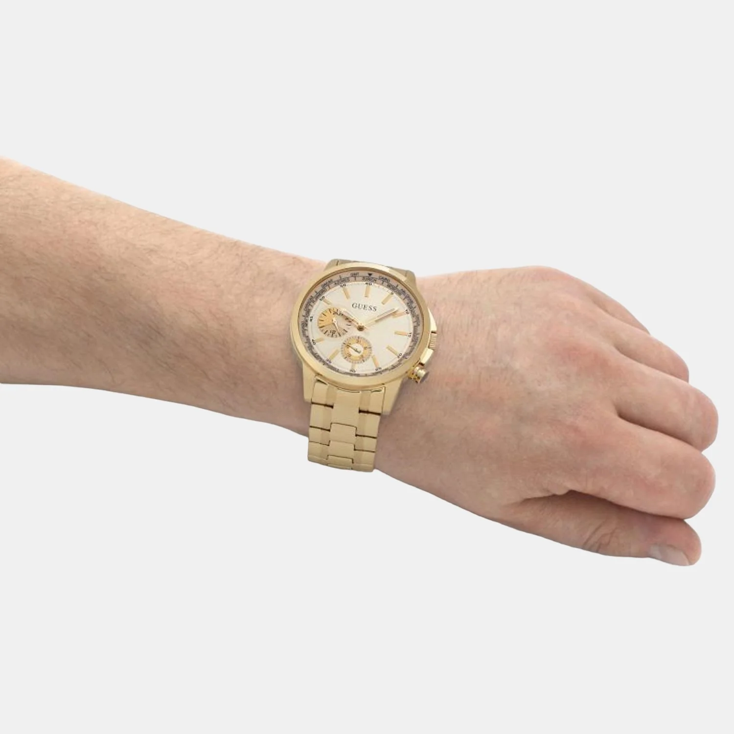 Spec Men Quartz Gold Dial Analog Stainless Steel Watch GW0490G2 - Image 5